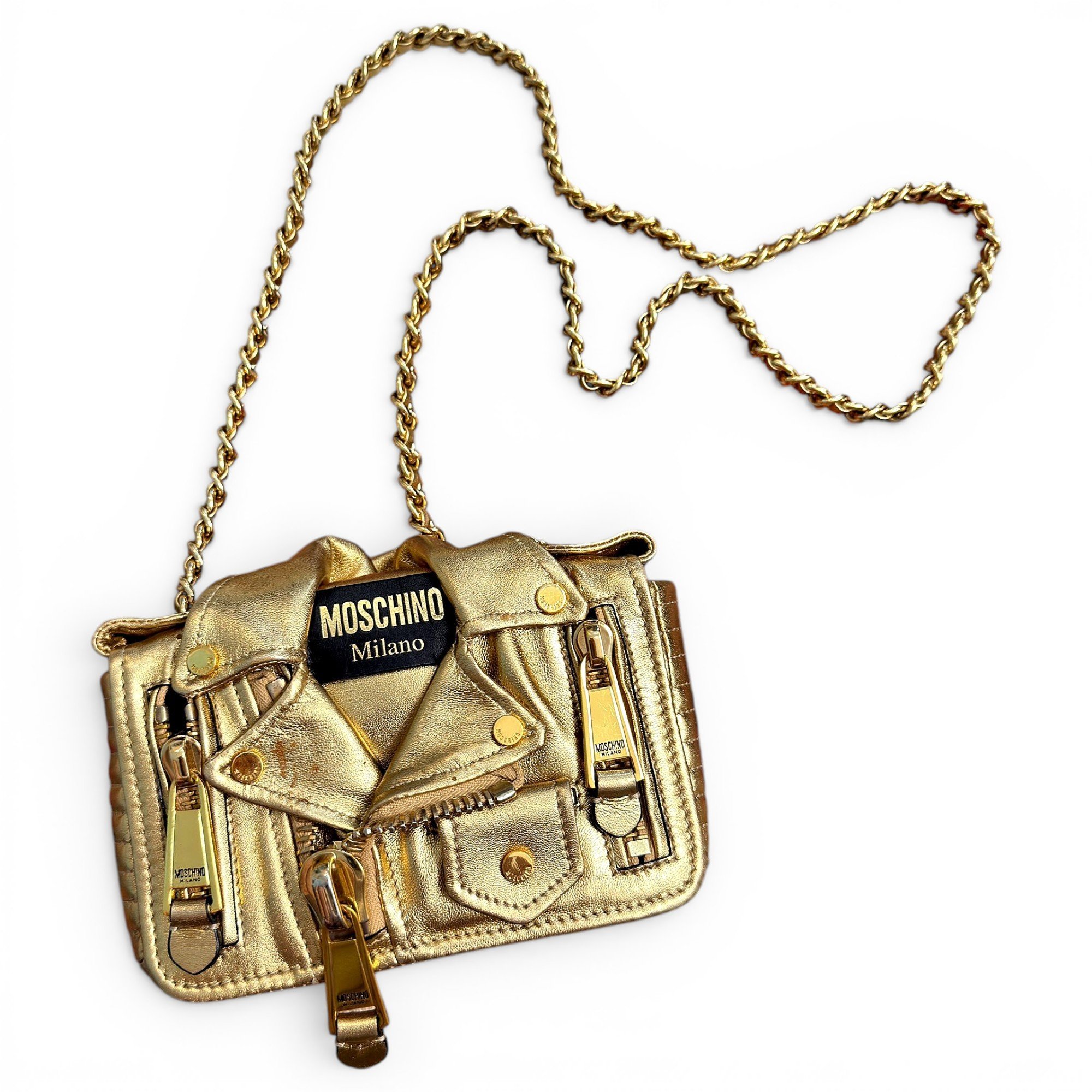 Biker leather crossbody bag