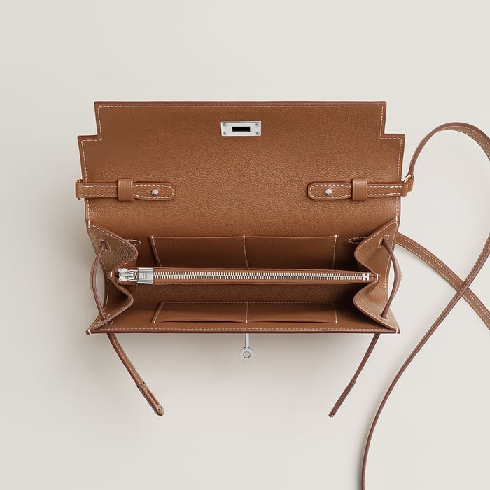 Gold Kelly Classique to Go Wallet