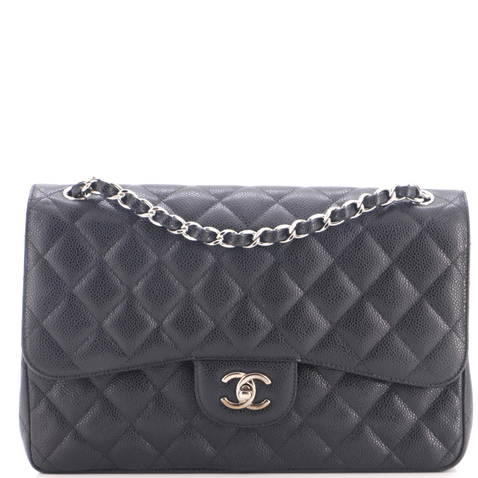 Classic Double Flap Bag Quilted Caviar Jumbo