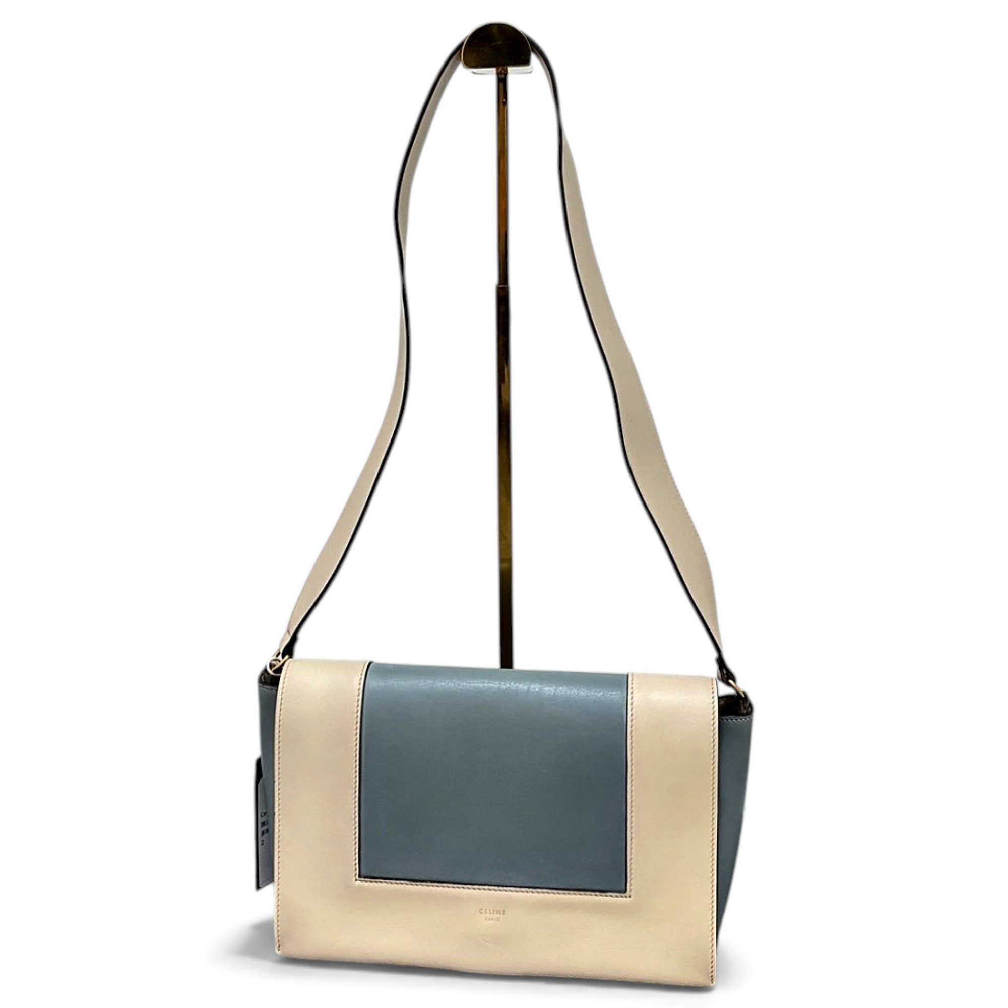 Frame leather handbag