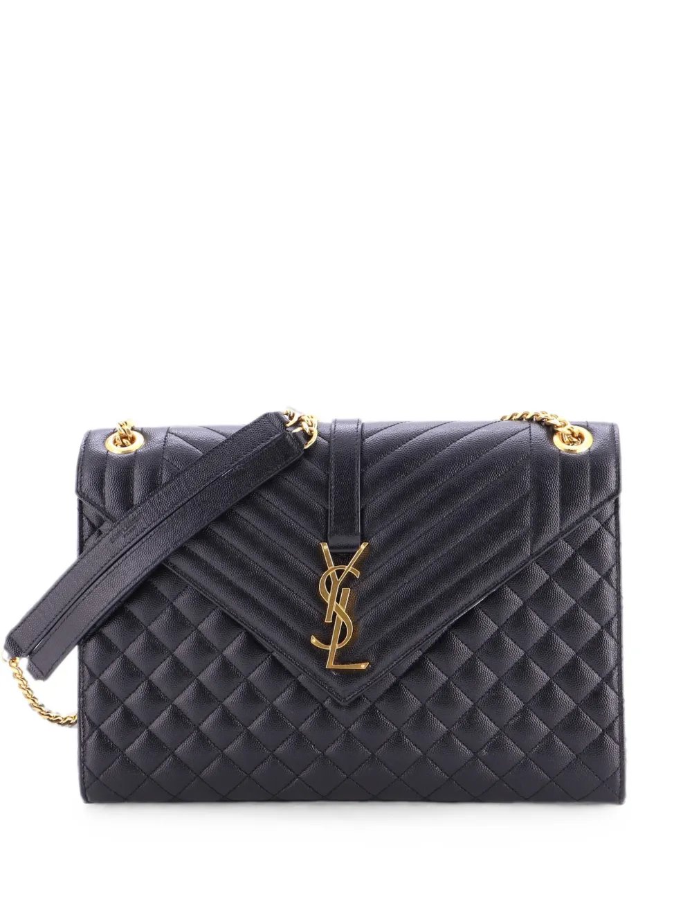 Classic Monogram Envelope Satchel Mixed Matelasse Leather Large shoulder bag