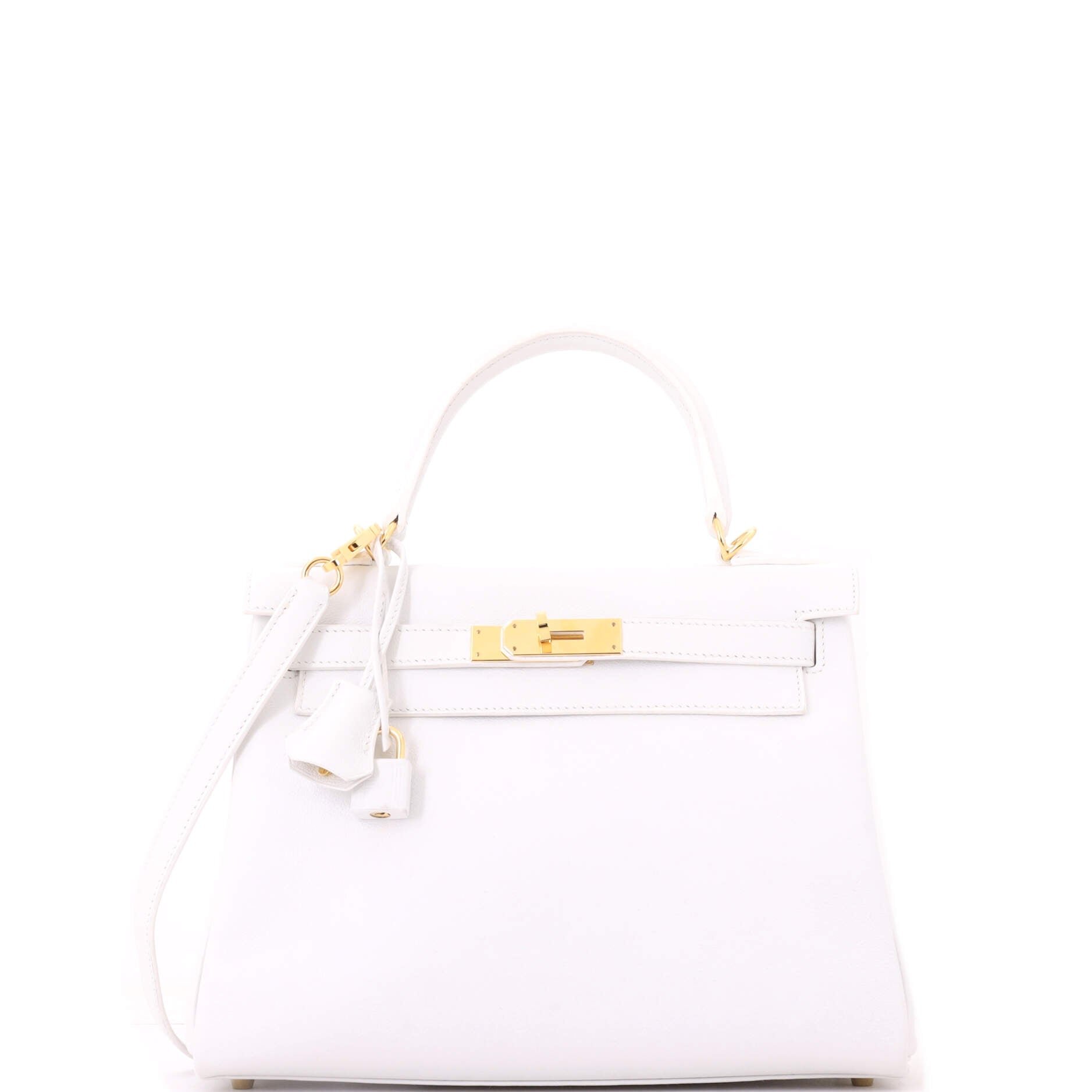 Kelly Handbag New White Evercolor with Gold Hardware 28