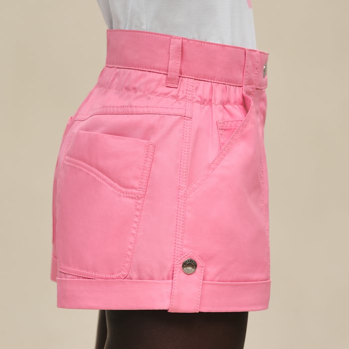Rose Bonbon Cotton Twill Shorts