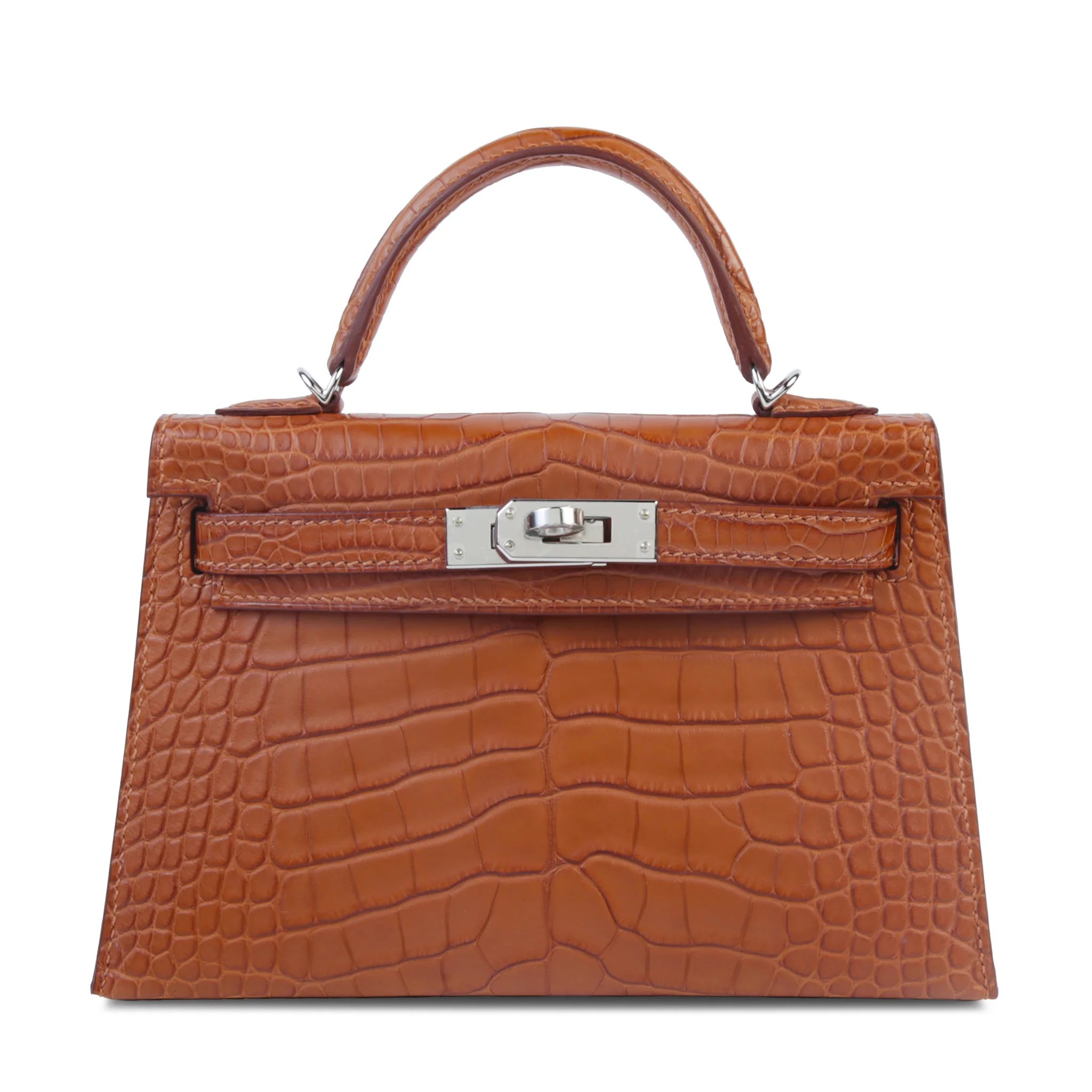 Unused ( Rank NS ) HERMÈS Mini Kelly II Gold (37) Matte Alligator Palladium hardware W (2024)