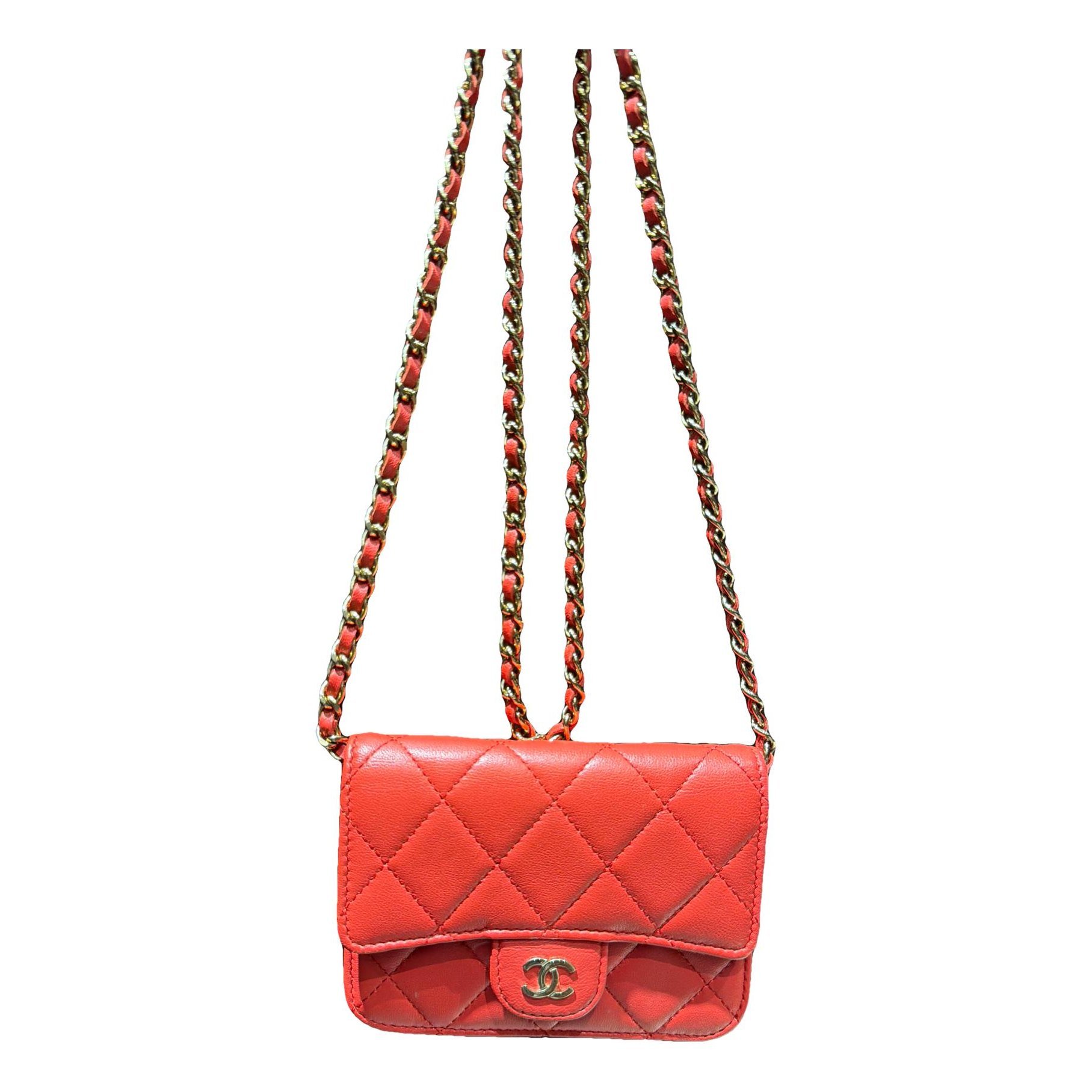 Trendy CC leather crossbody bag