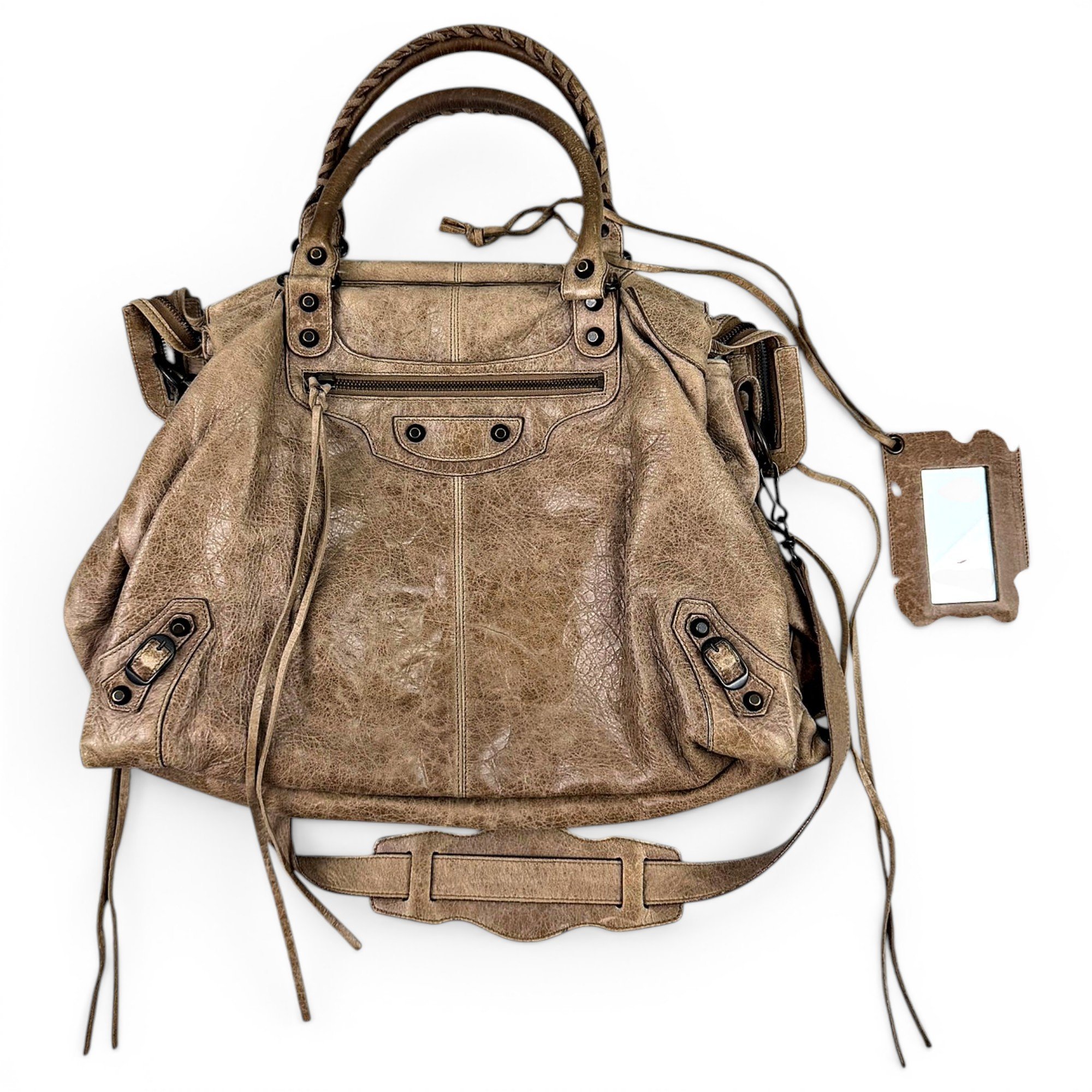 City leather handbag