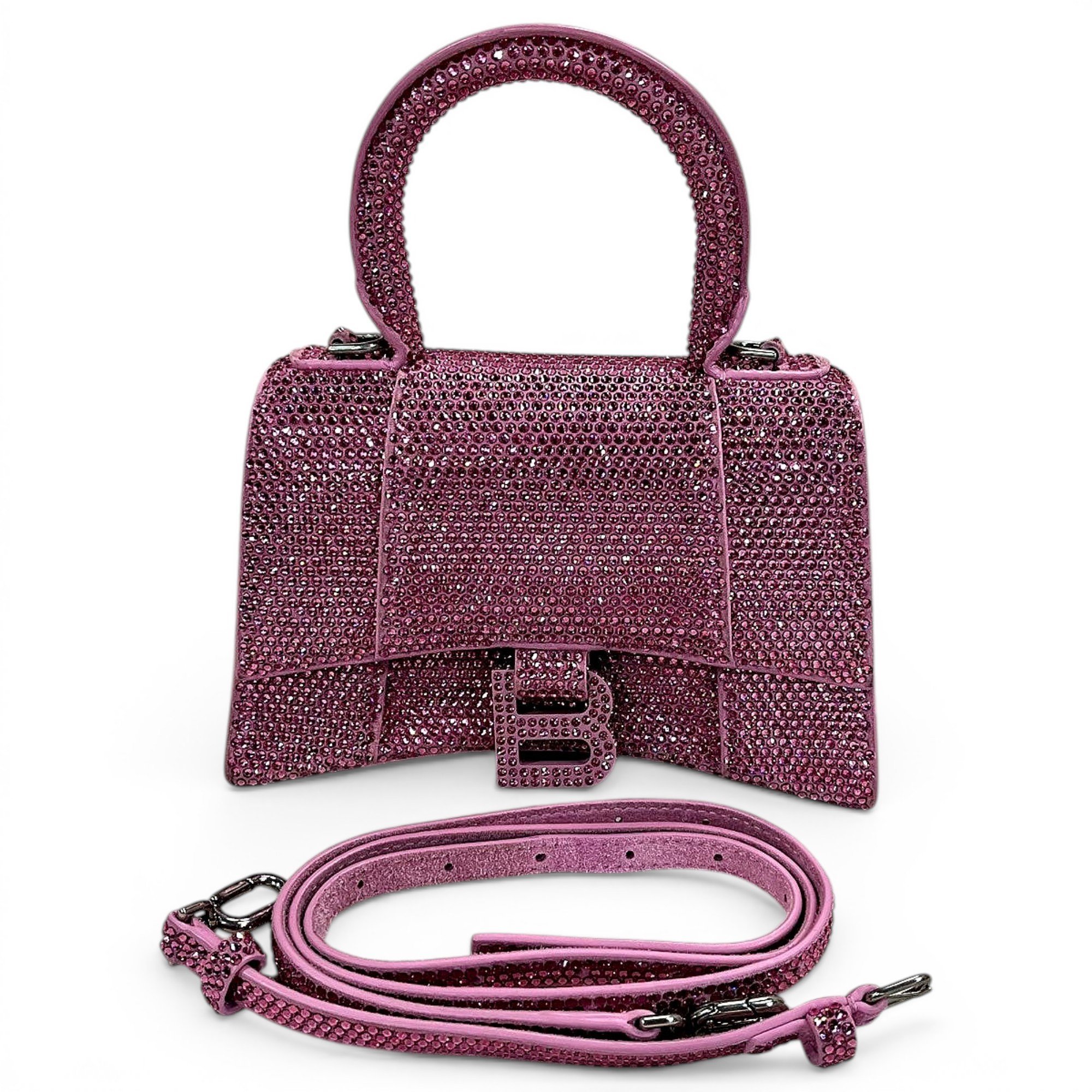 Hourglass glitter handbag