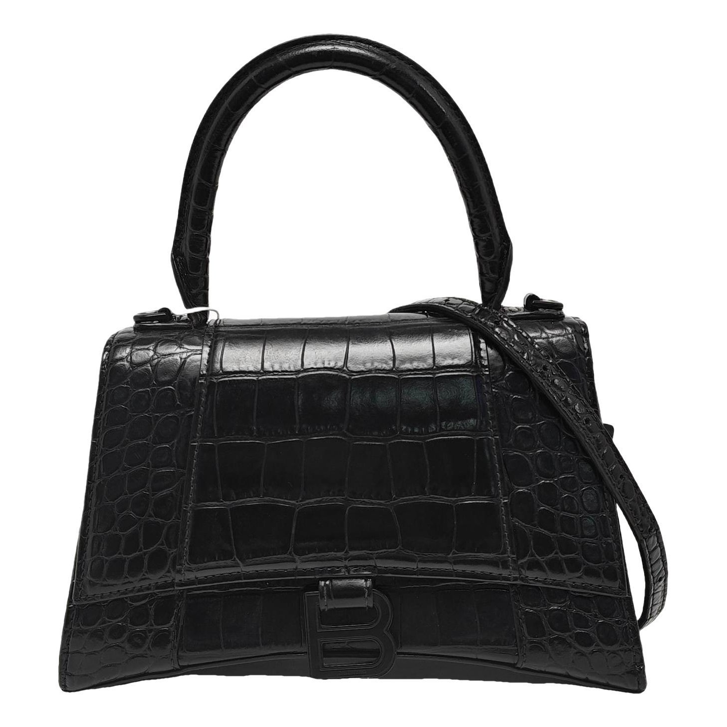 Hourglass leather handbag
