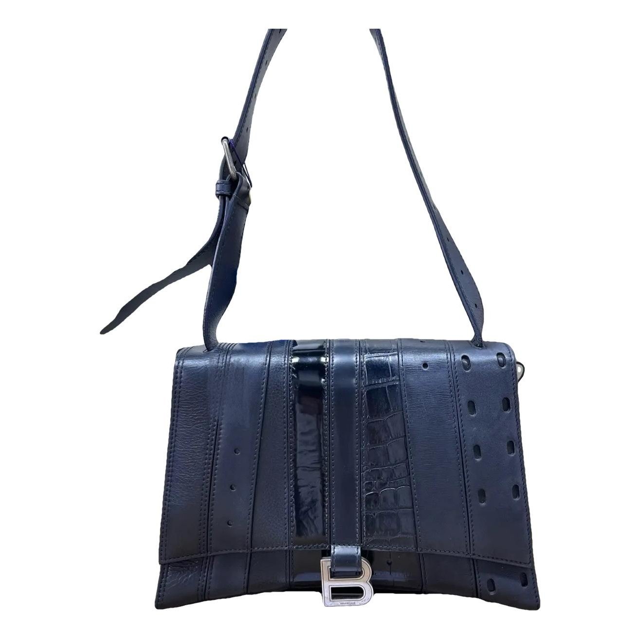 Hourglass leather handbag