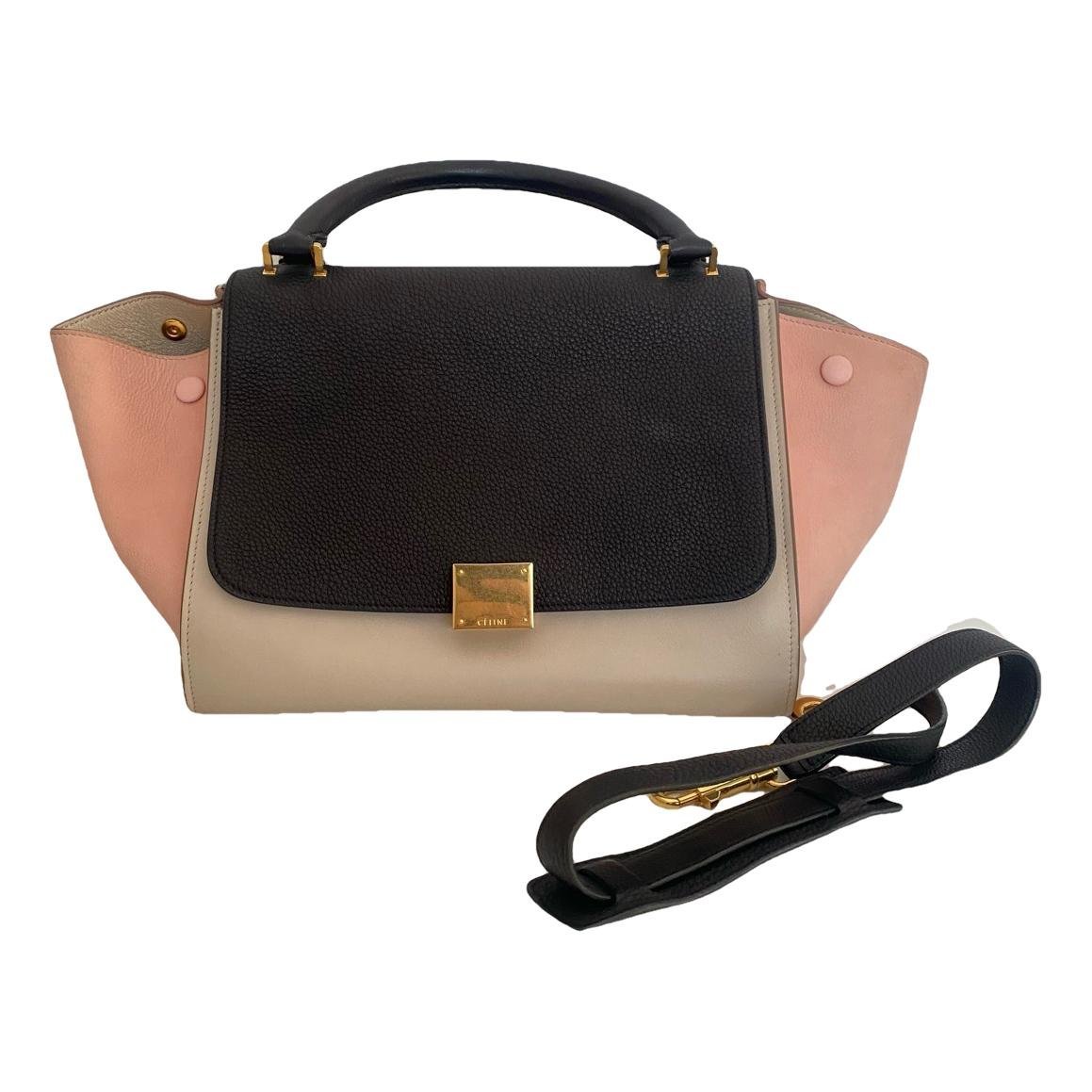 Trapèze leather handbag