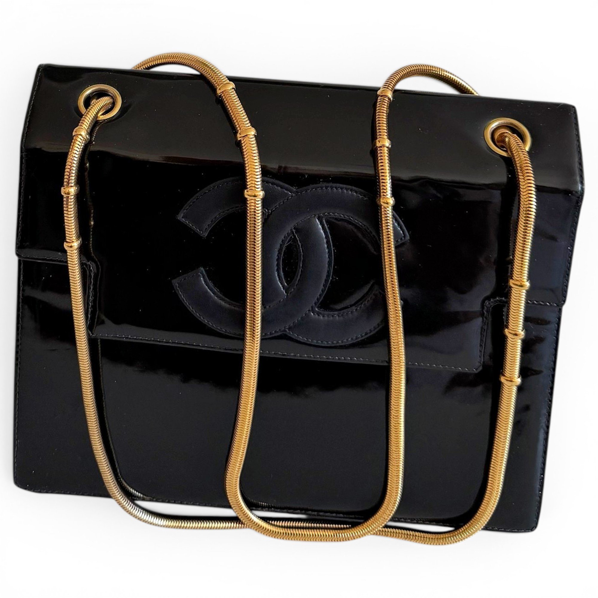 Patent leather handbag