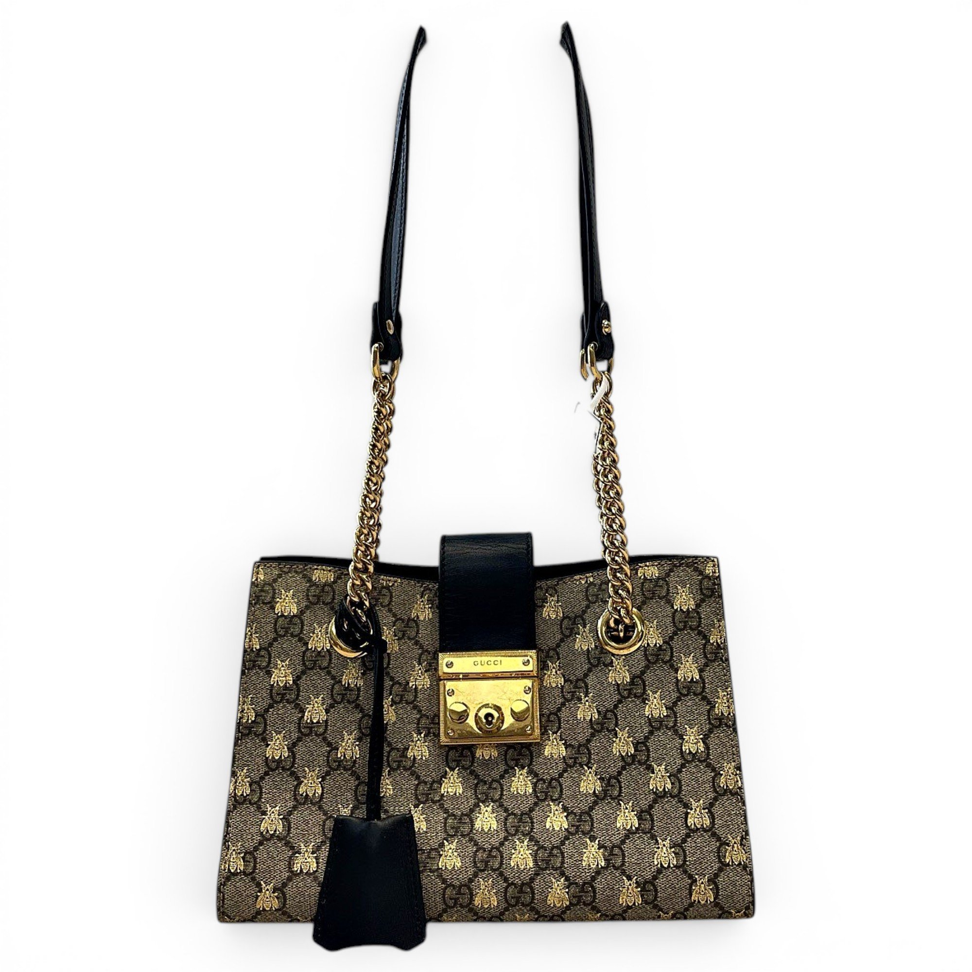 Padlock leather handbag