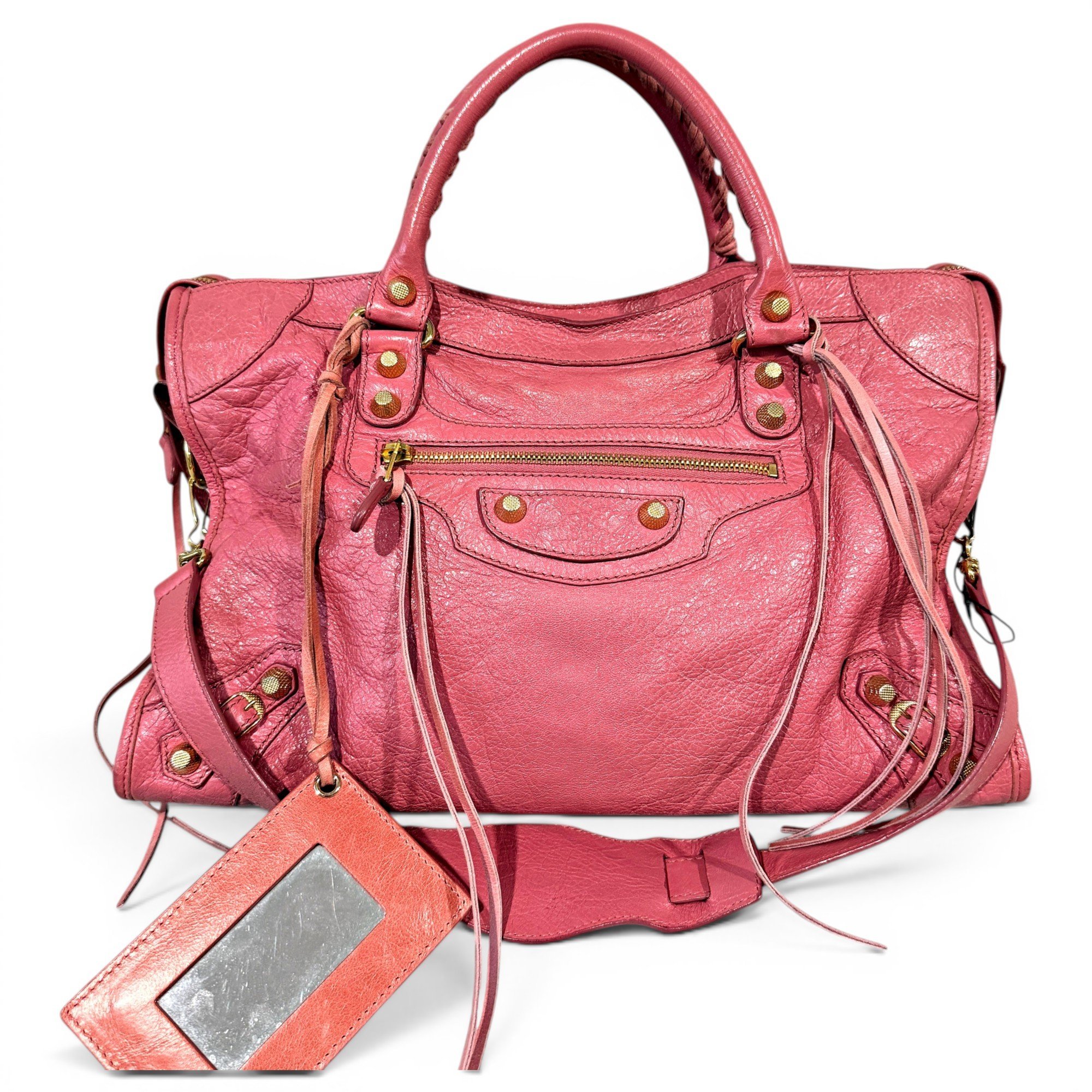 City leather handbag