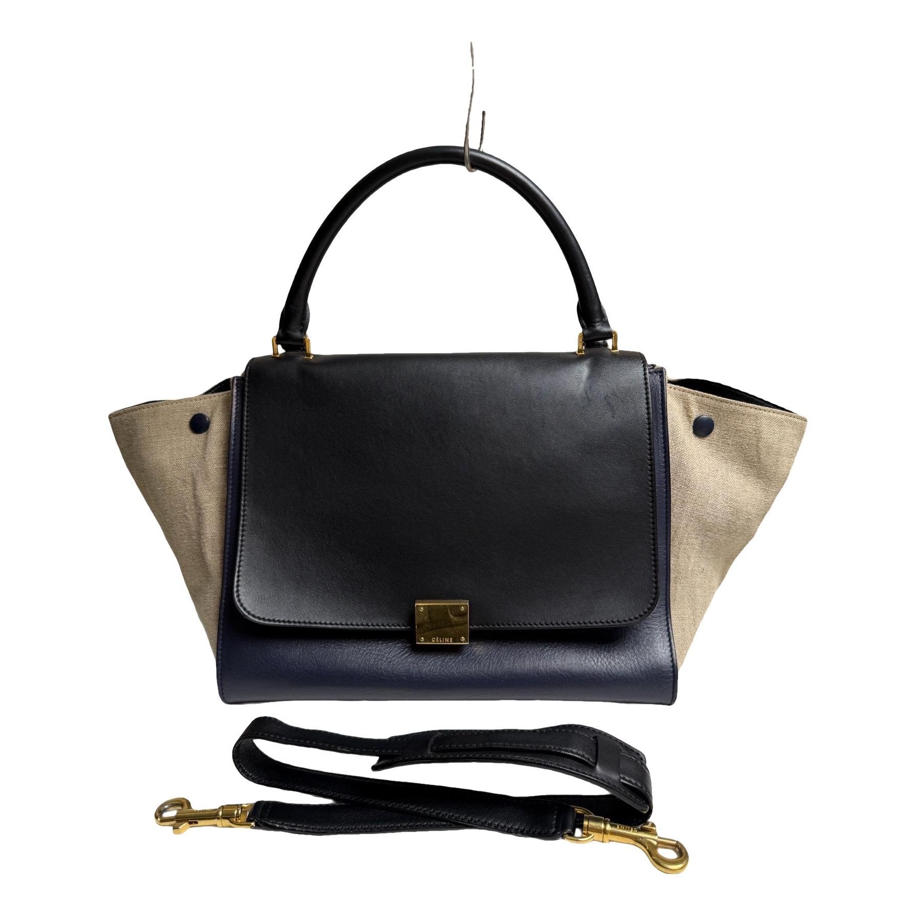 Trapèze leather handbag