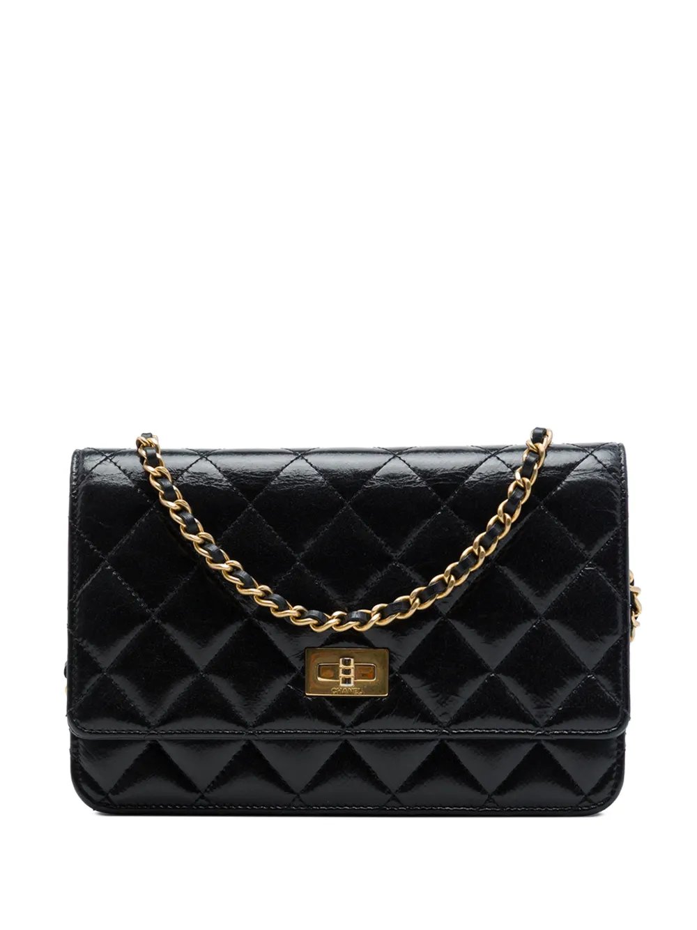 2014-2015 Quilted Aged Calfskin Reissue 2.55 Wallet on Chain crossbody bag