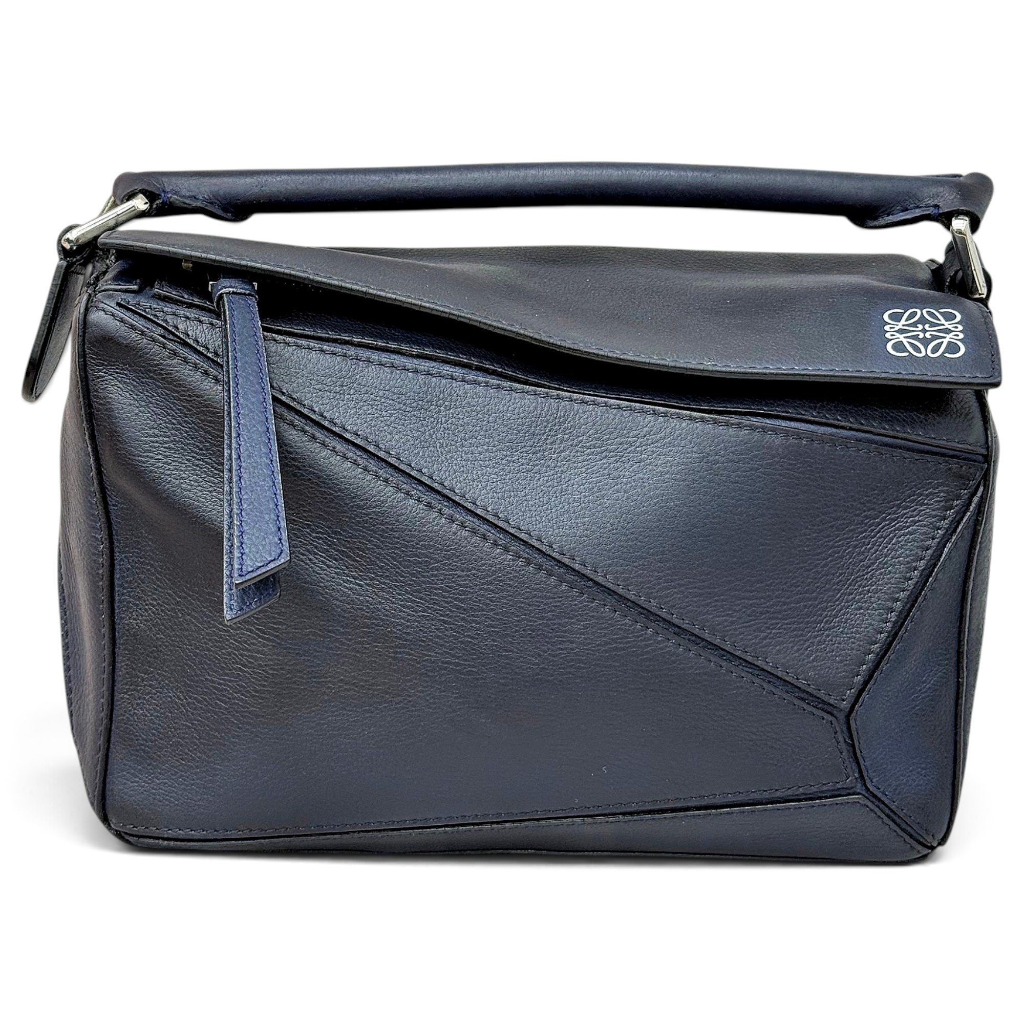 Puzzle leather handbag
