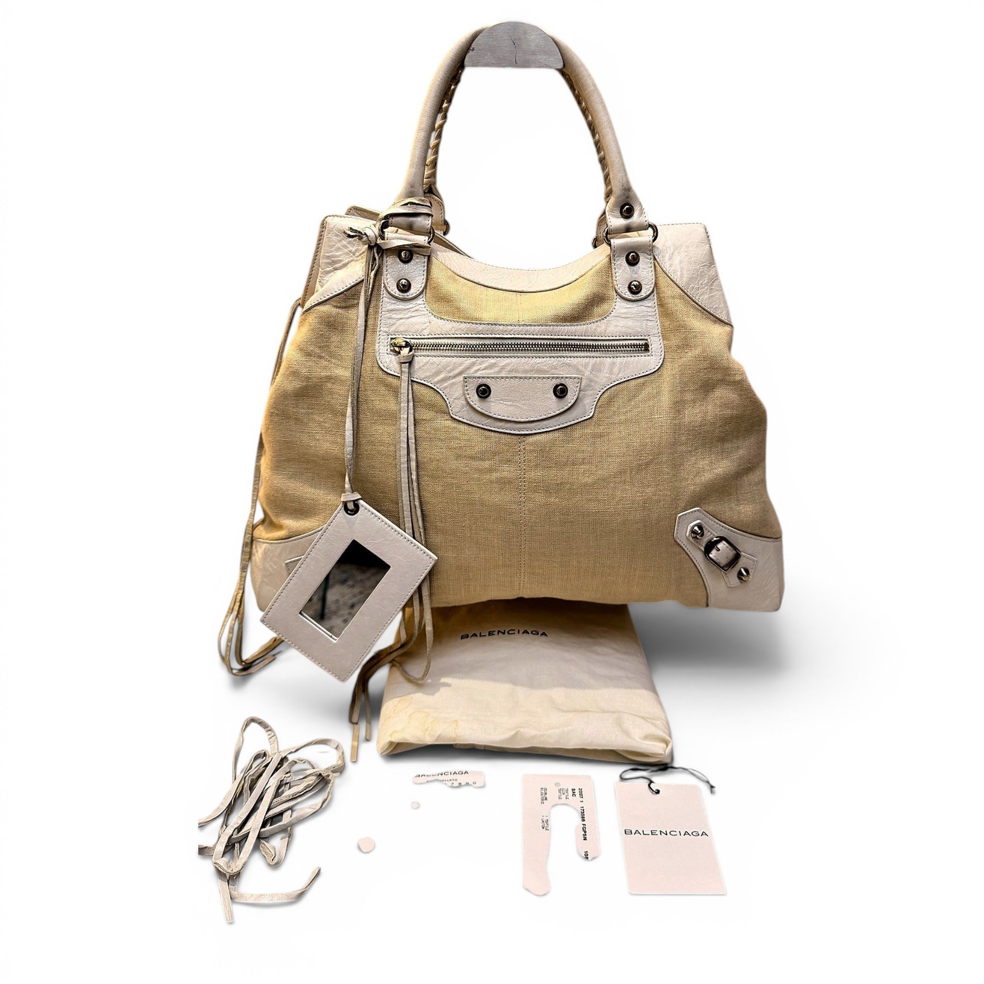 City leather handbag