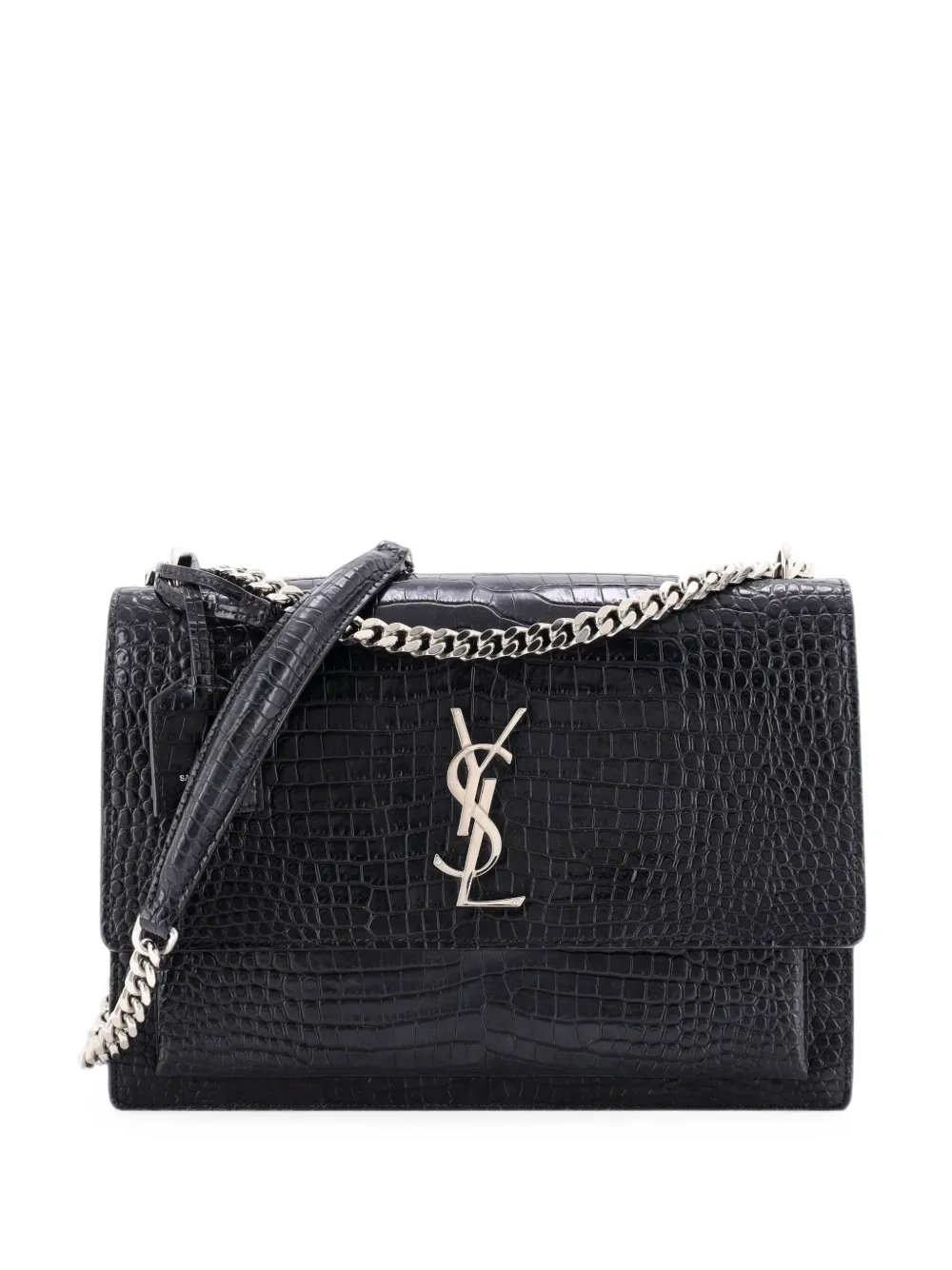 Sunset Crocodile Embossed Leather Large crossbody bag