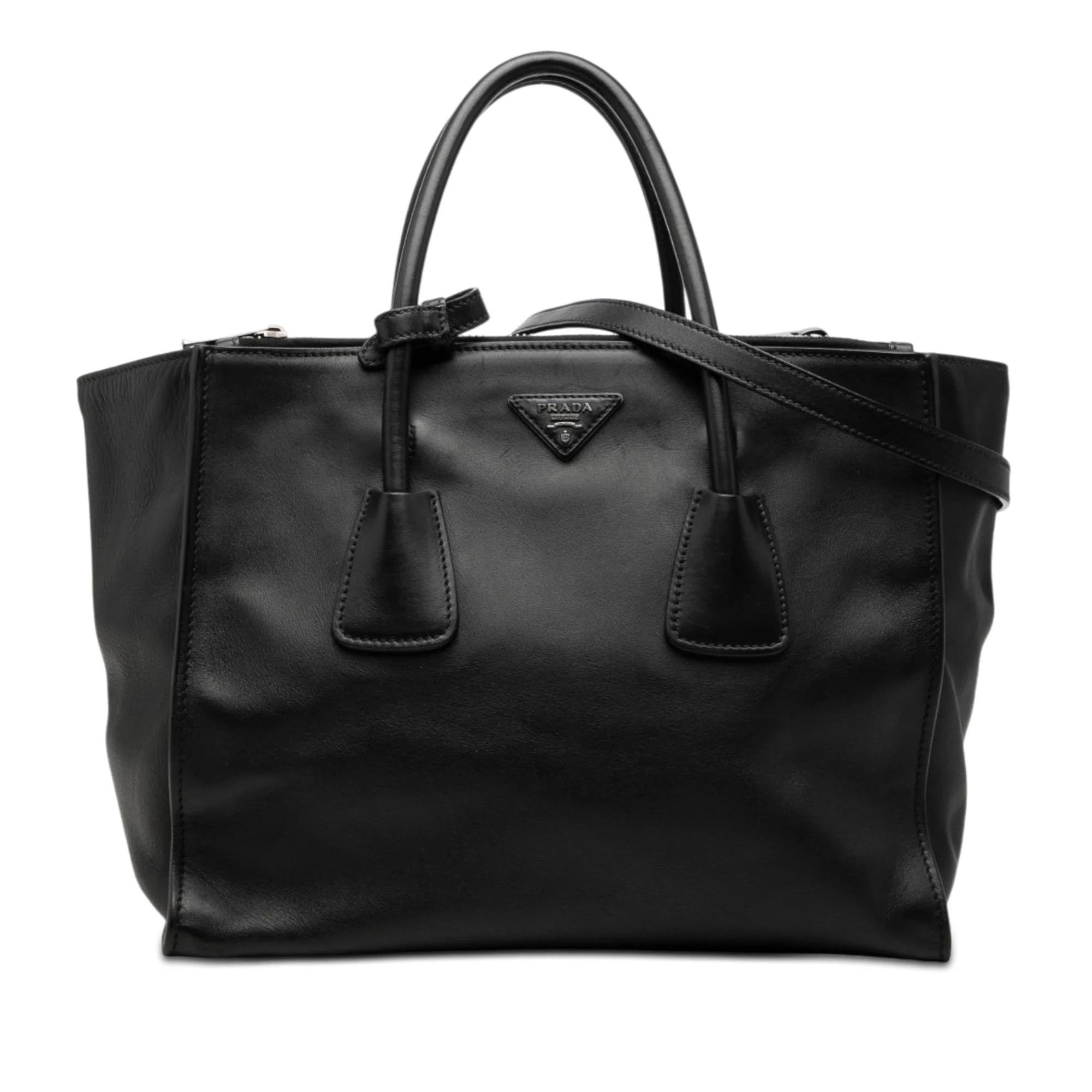 Double leather satchel