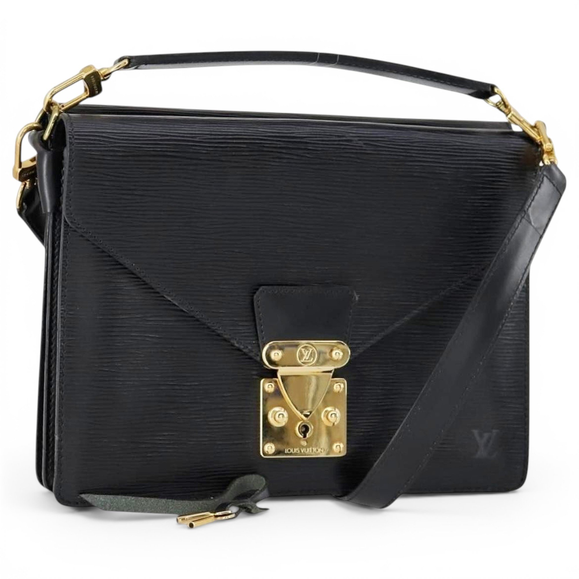 Leather clutch bag