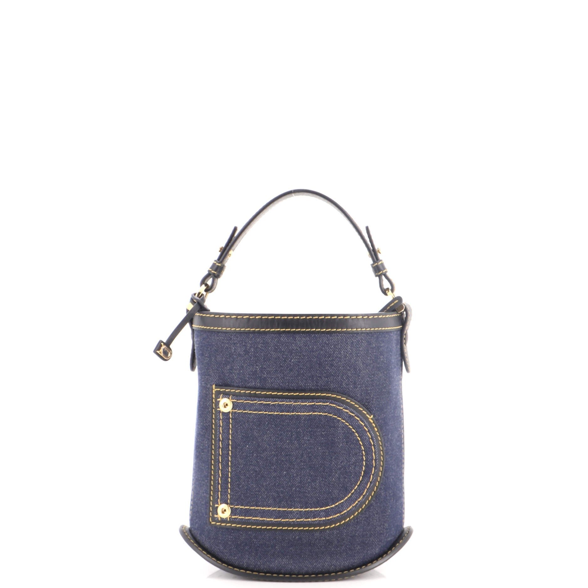 Delvaux Pin Bucket Bag Denim Mini