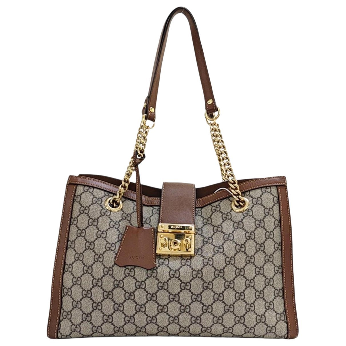 Padlock leather handbag