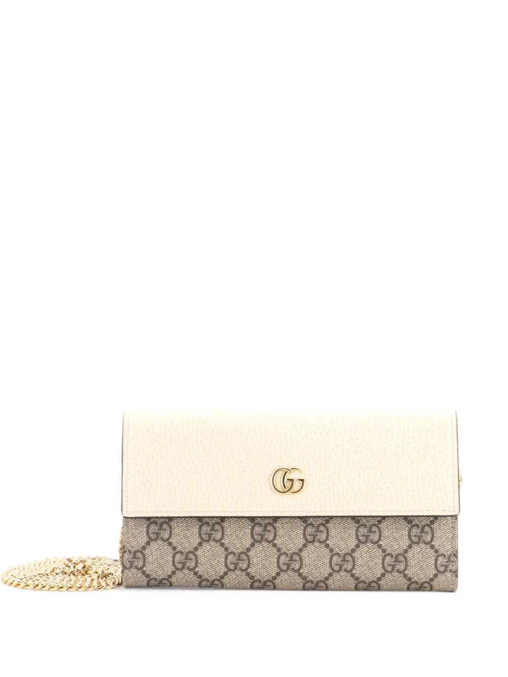 GG Marmont Continental Chain Wallet GG Coated Canvas and Leather crossbody bag