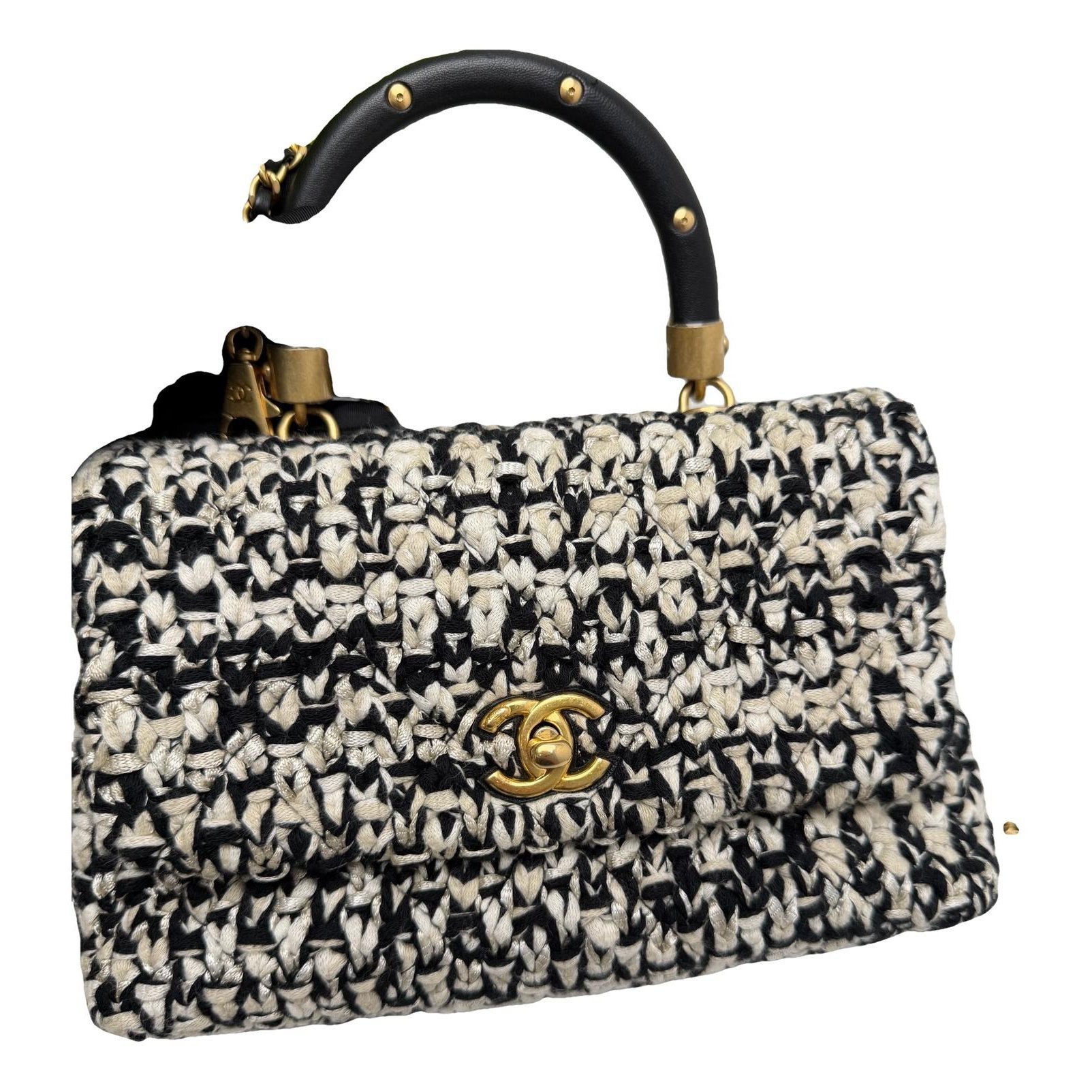 Coco Handle tweed handbag