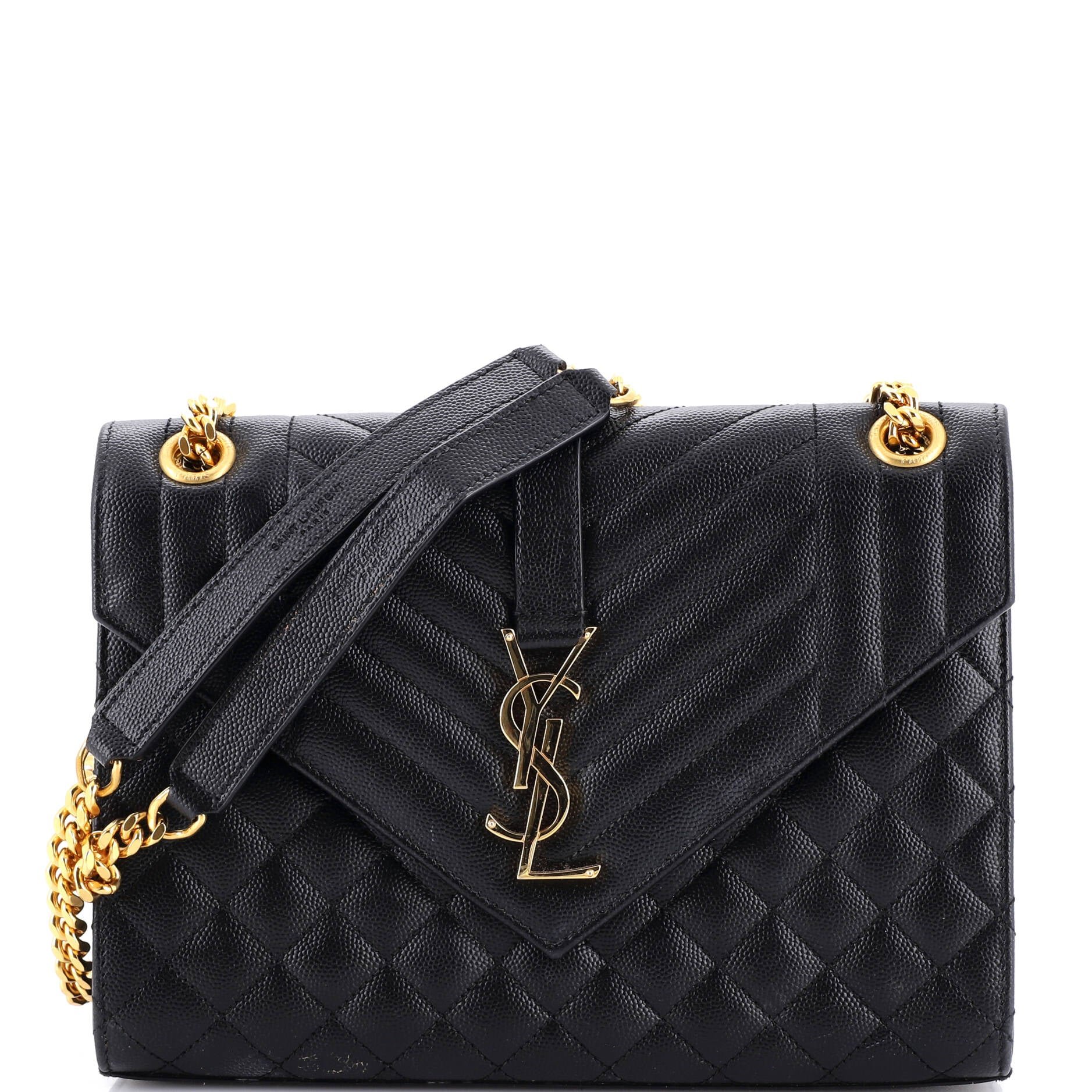 Saint Laurent Classic Monogram Envelope Satchel Mixed Matelasse Leather Medium