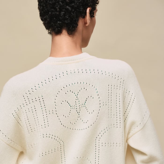 Blanc Naturel Cashmere Long-sleeve Cardigan