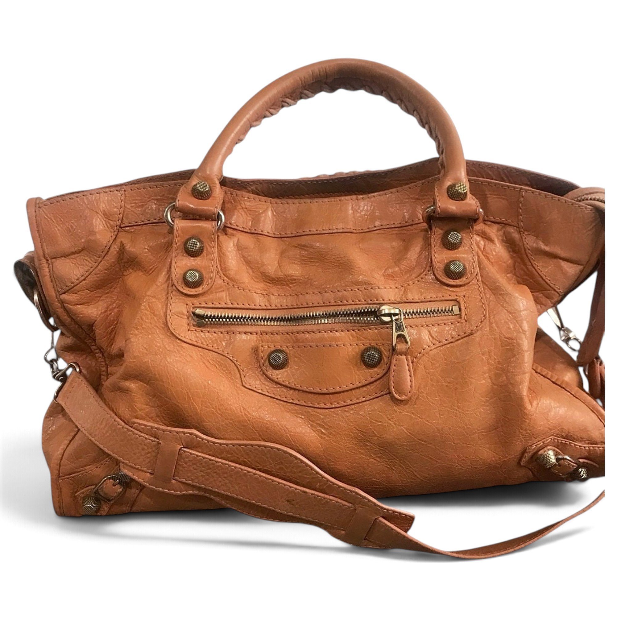 City leather handbag