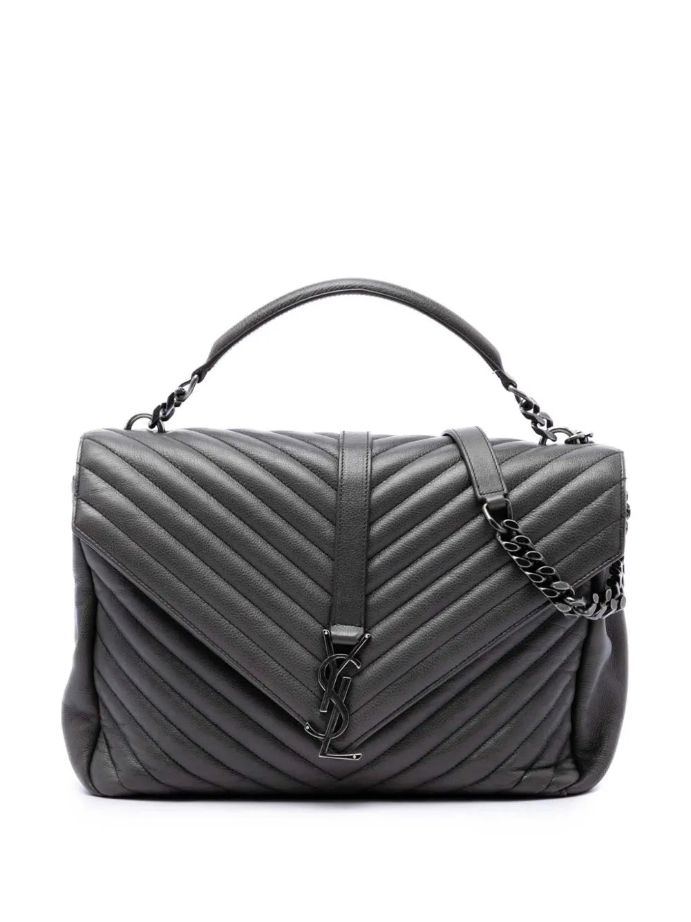 2016 Large Chevron Sheepskin Monogram College satchel