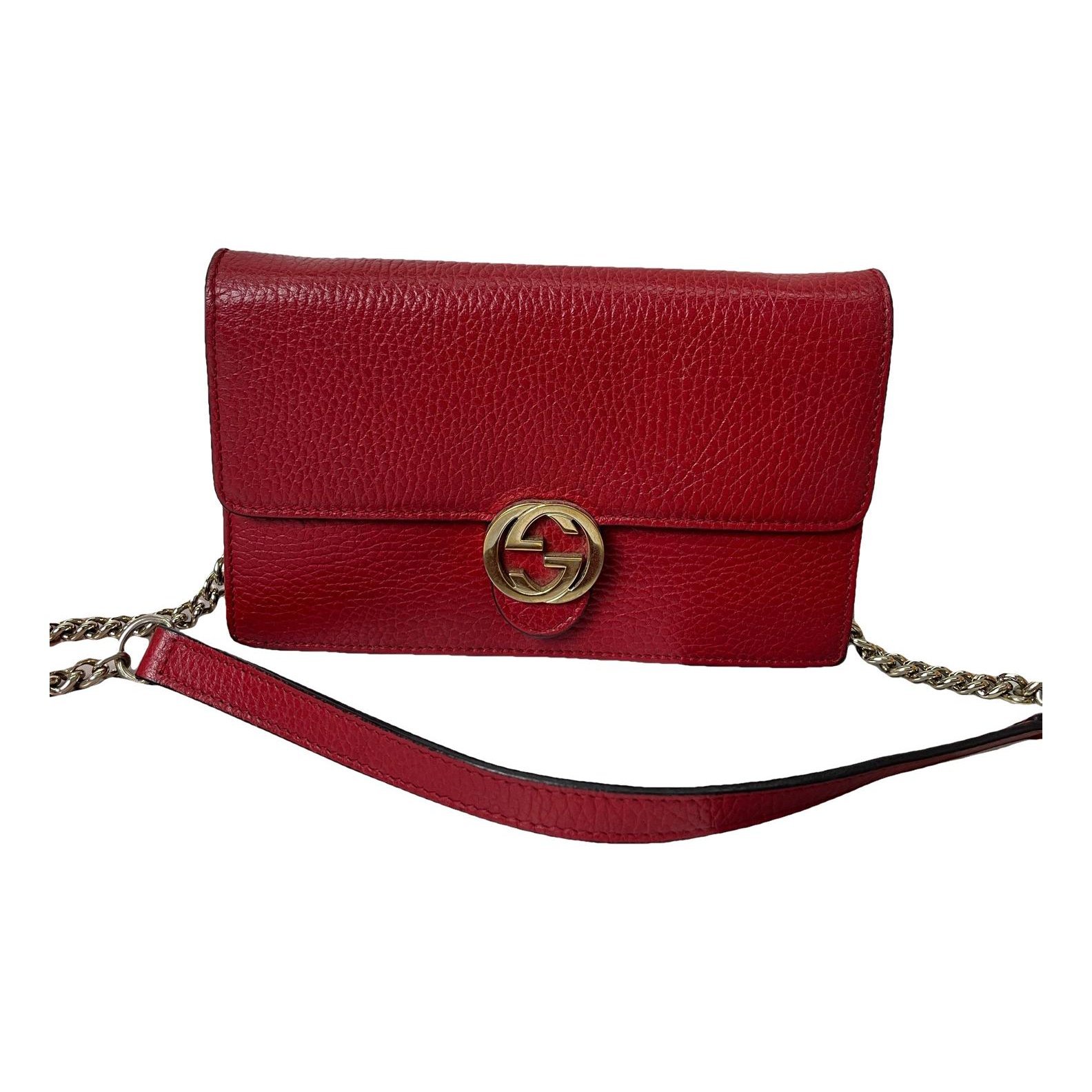 Interlocking leather handbag