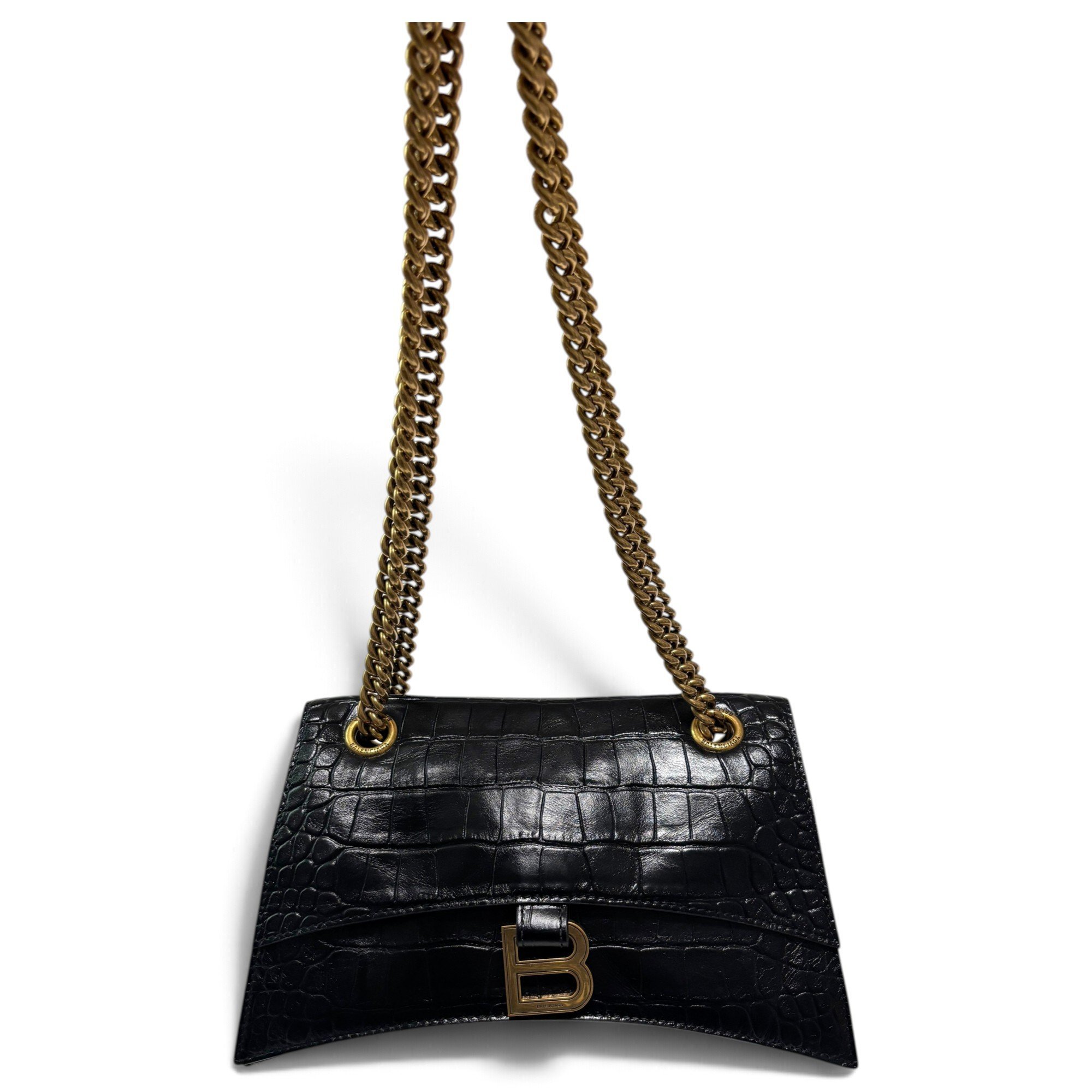 Crush leather handbag