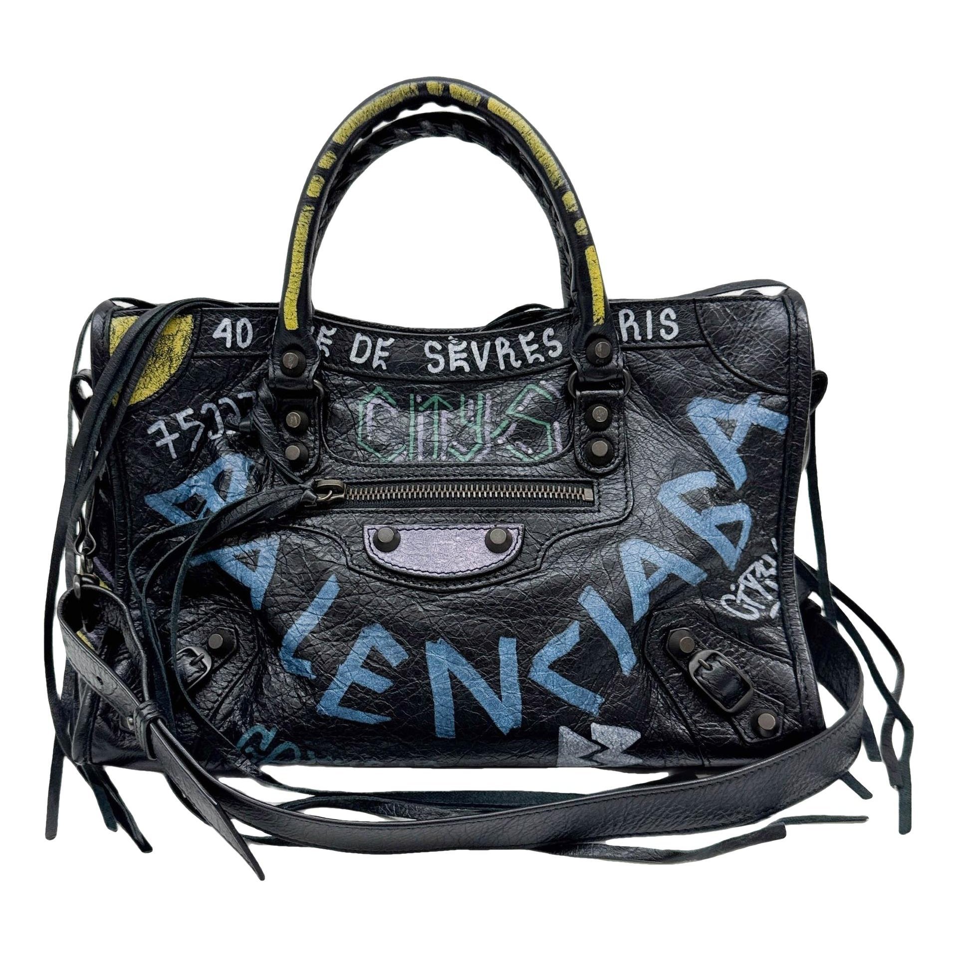 City leather handbag