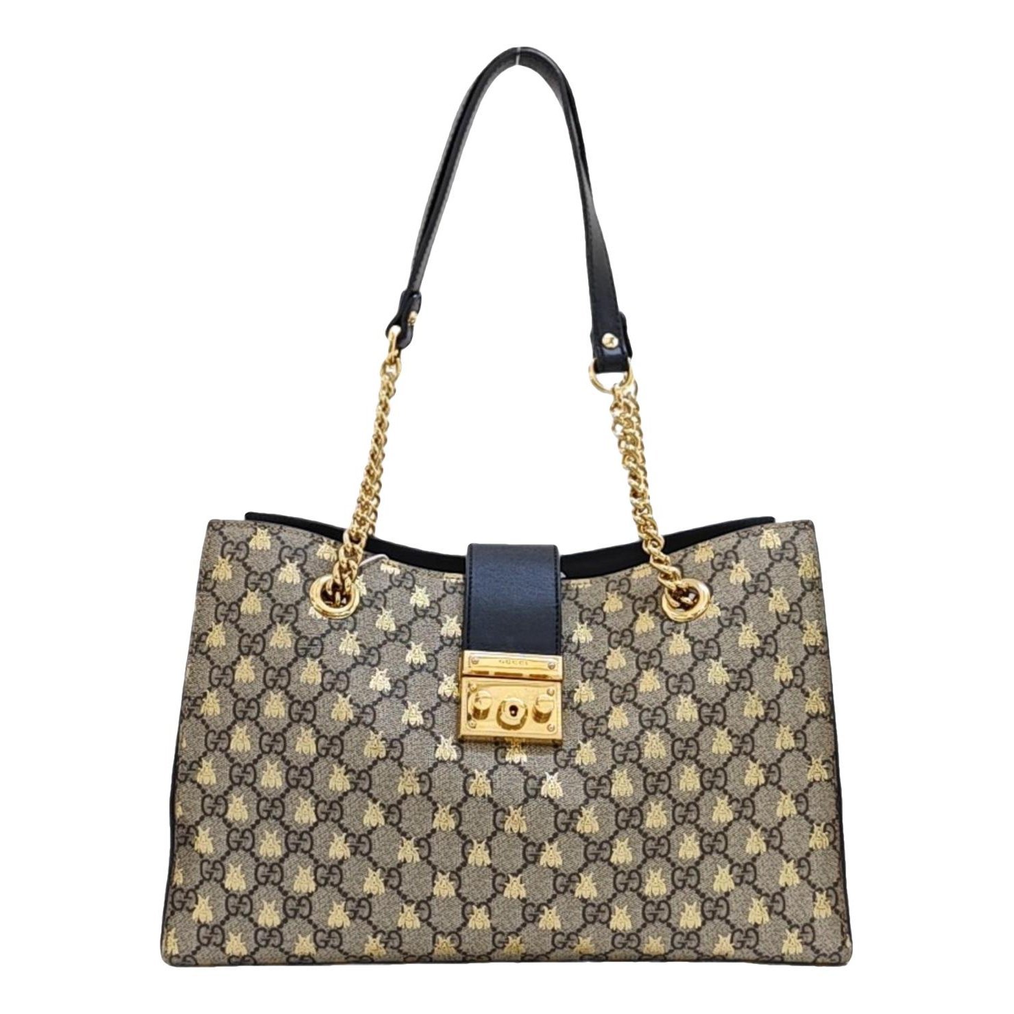 Padlock leather handbag