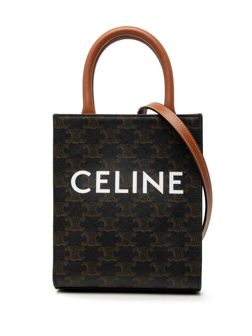 2023 Mini Triomphe Coated Canvas Vertical Cabas satchel