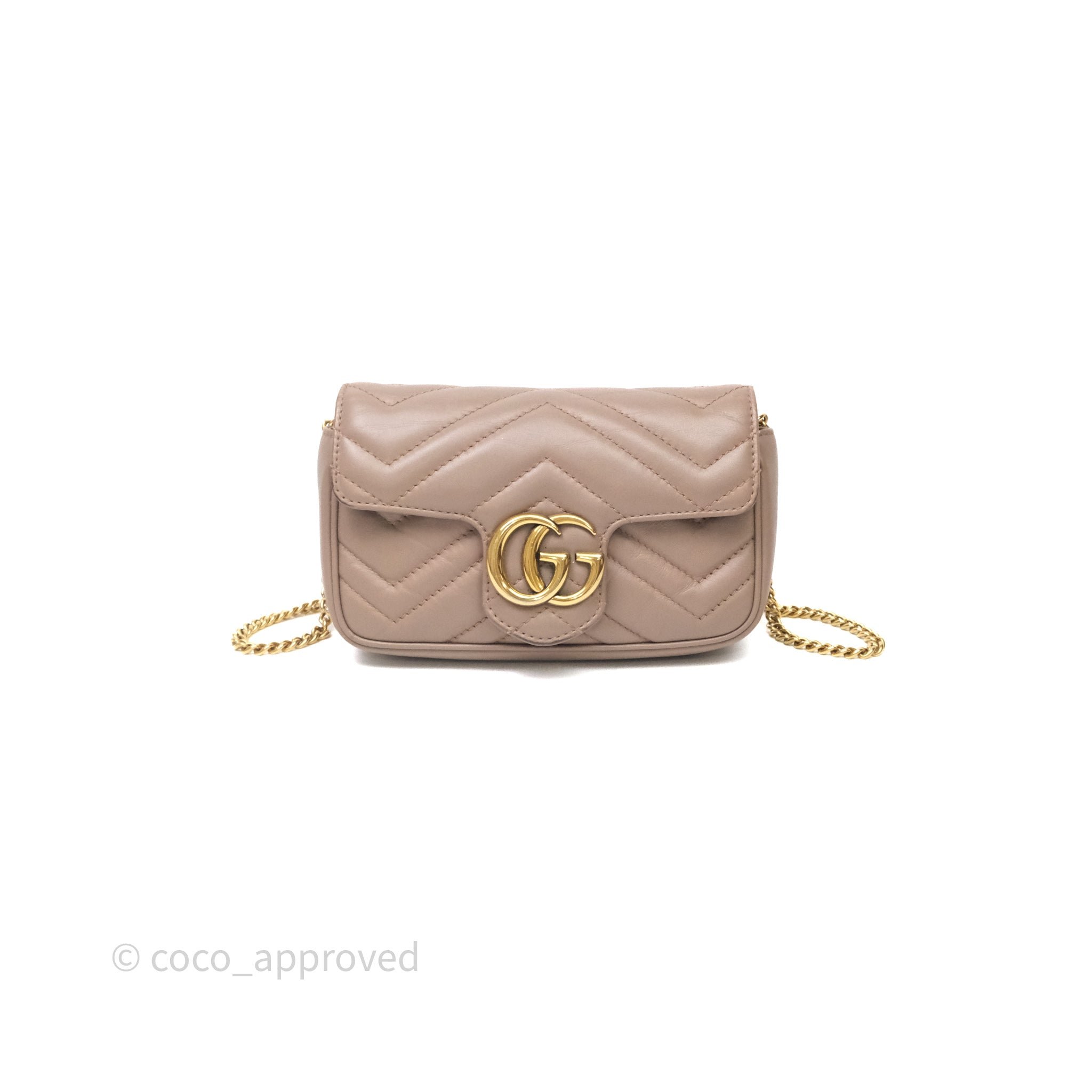 Gucci GG Marmont Matelassé Leather Super Mini Bag Dusty Pink
