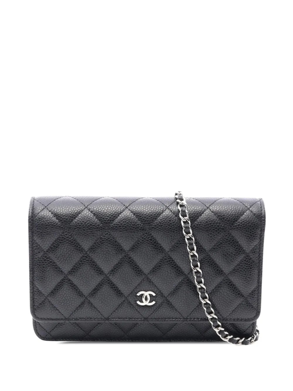 2019 CC Quilted Caviar Wallet on Chain crossbody bag