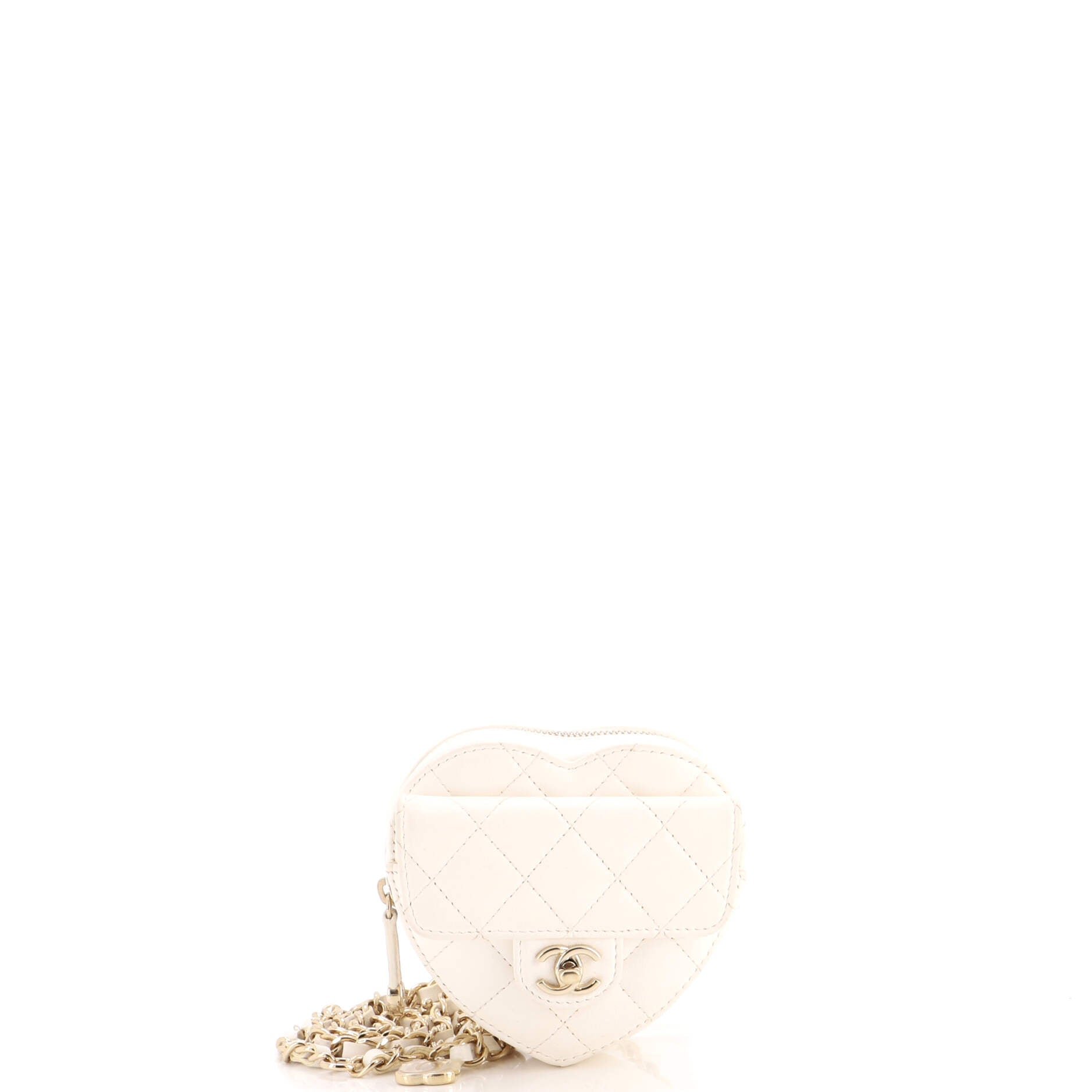 CC in Love Heart Belt Bag Quilted Lambskin