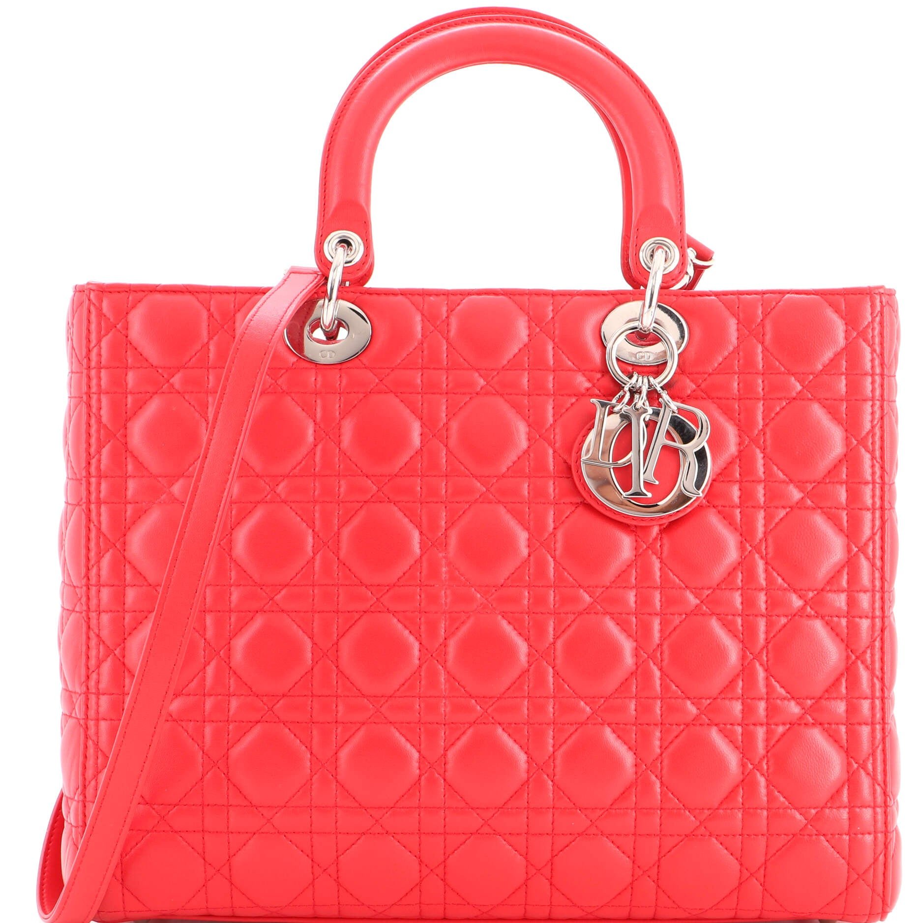 Lady Dior Bag Cannage Quilt Lambskin Large