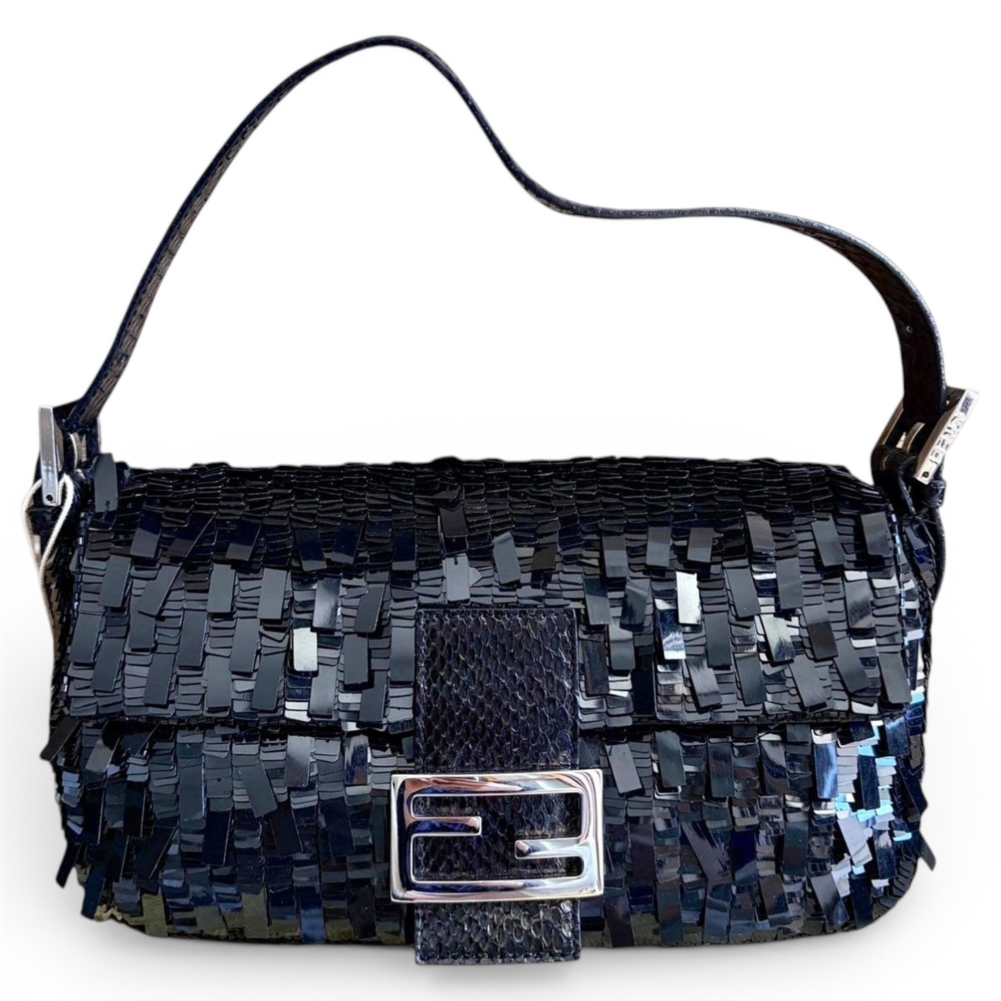 Baguette glitter handbag