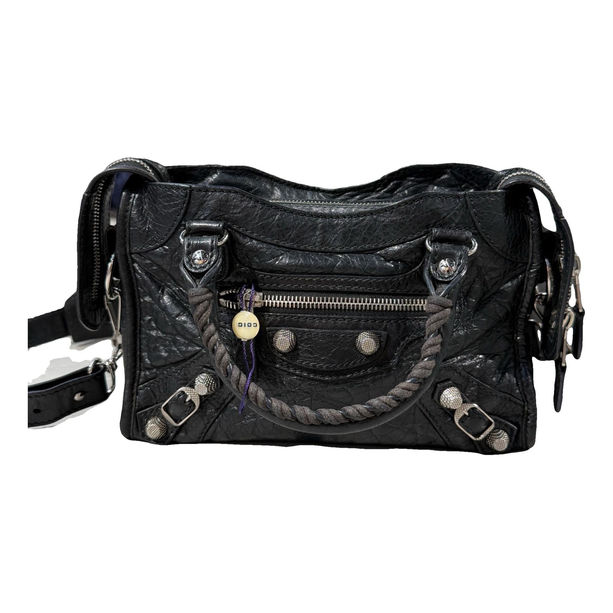 City leather handbag