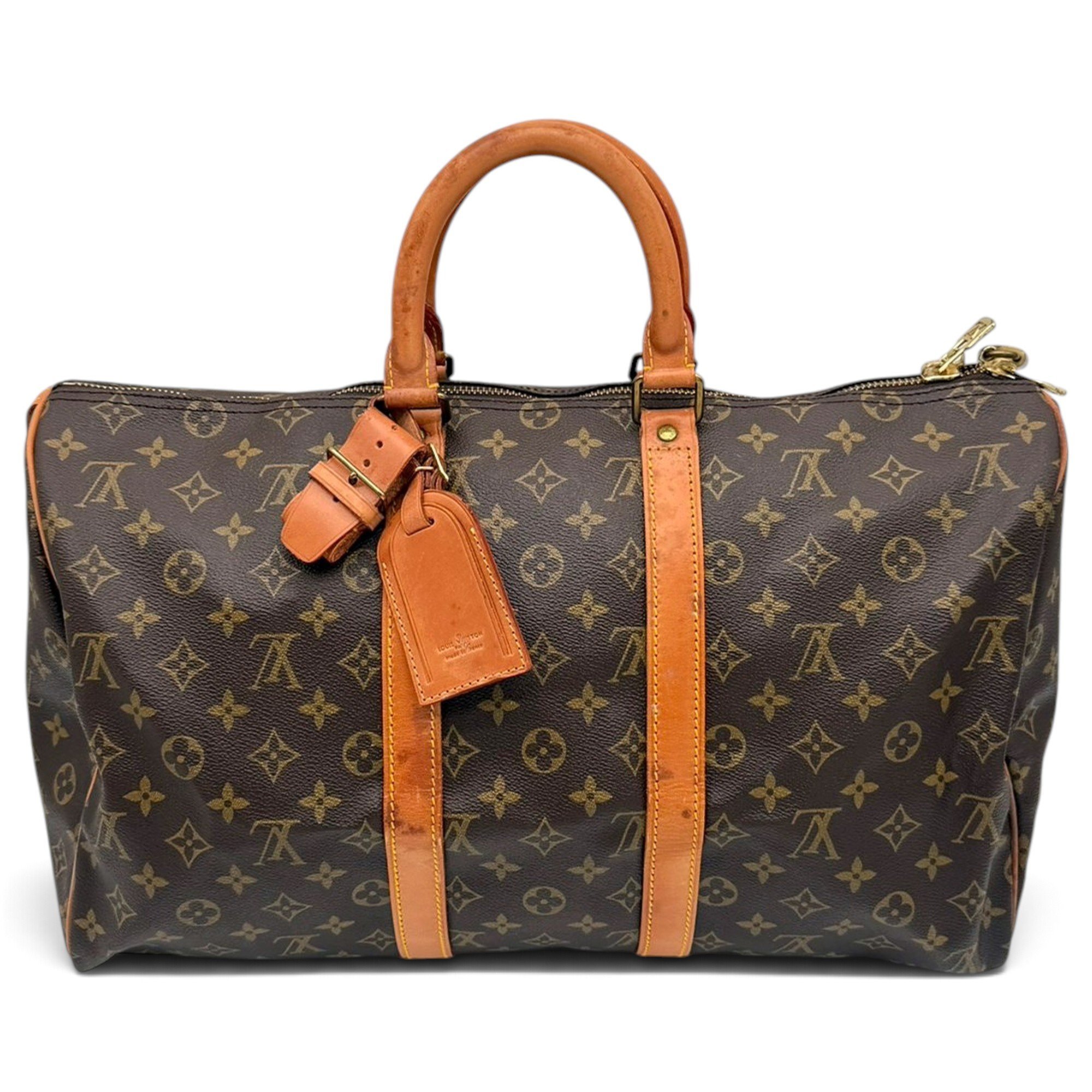 Keepall leather travel bag