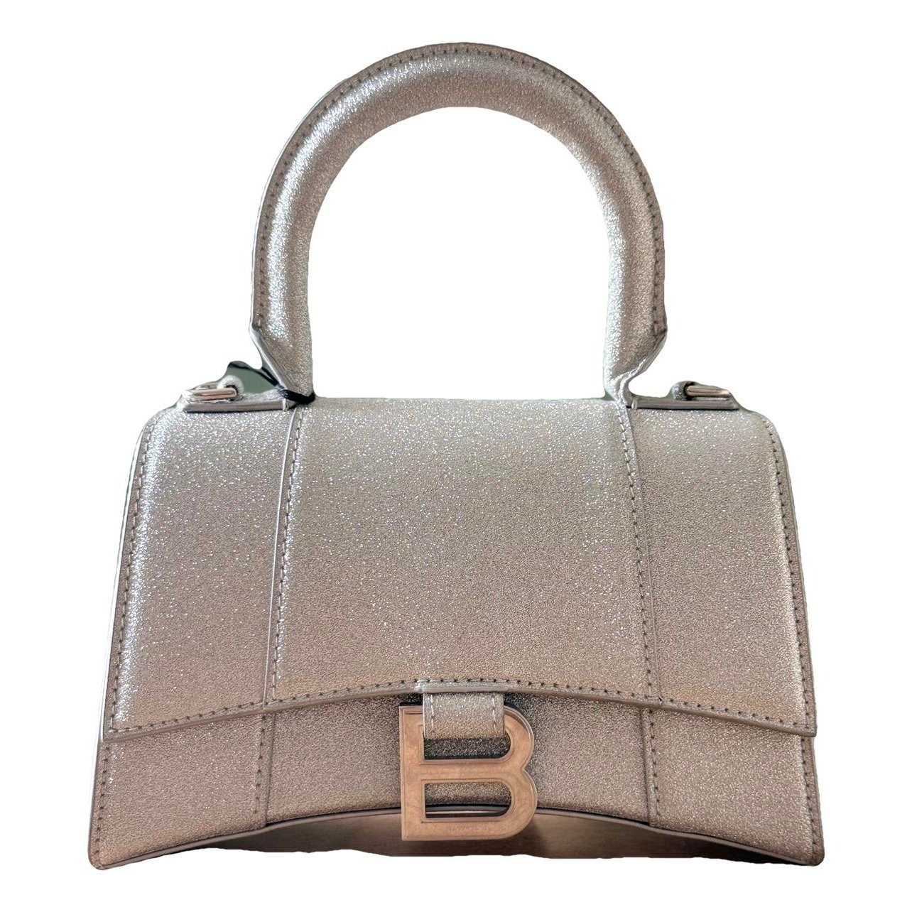 Hourglass leather handbag