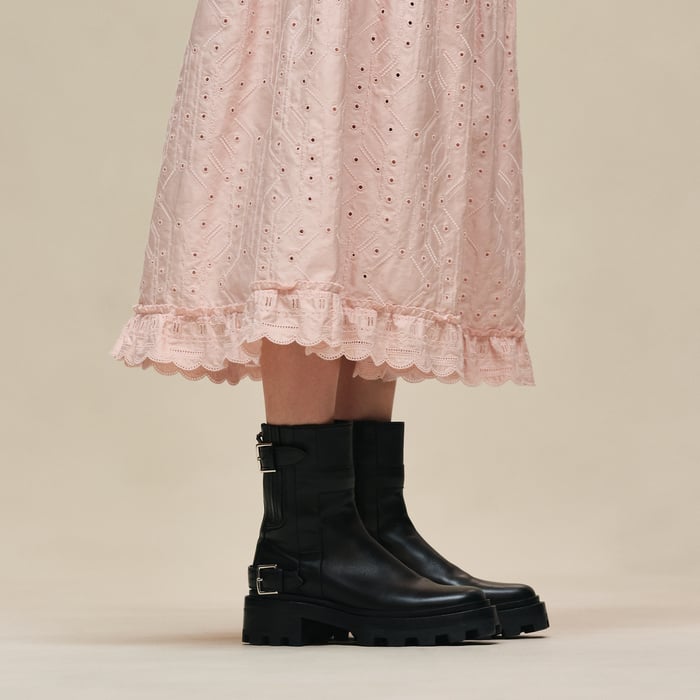 Rose Palomino Jupe Brodée