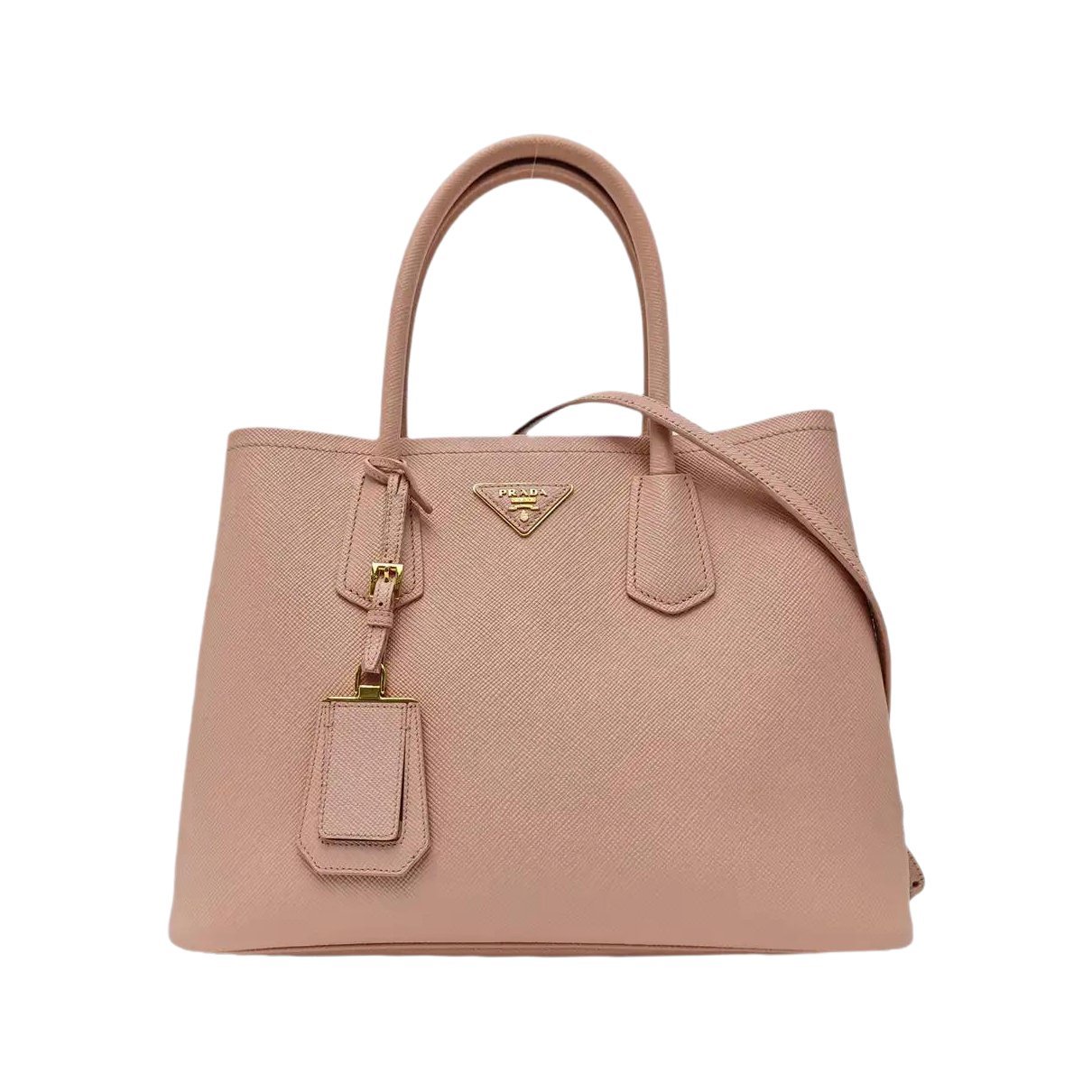 Double leather handbag