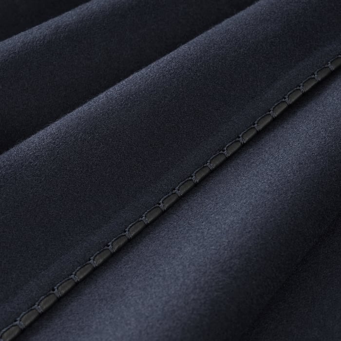 Bleu Caban Passepoil Cuir Scarf Stole