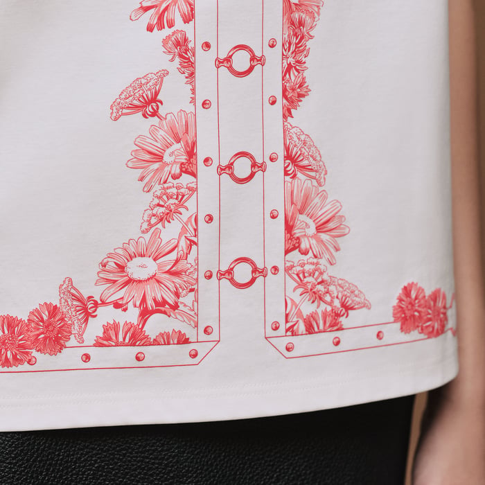 Blanc T-shirt With Maxi Print