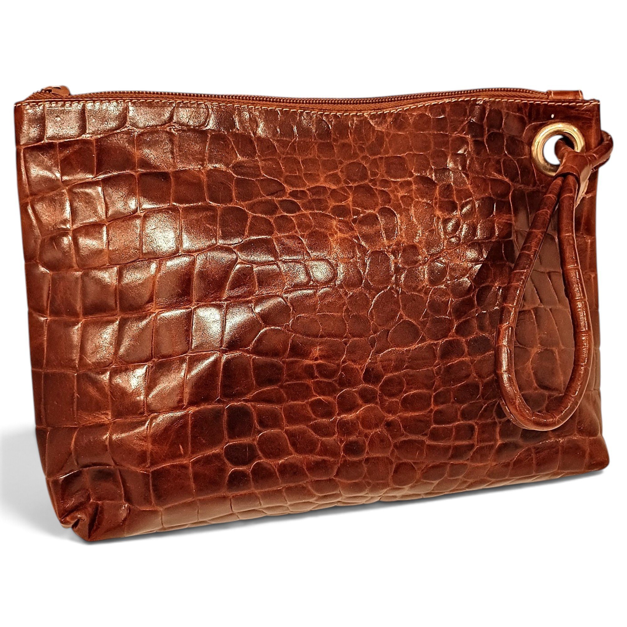Leather clutch bag
